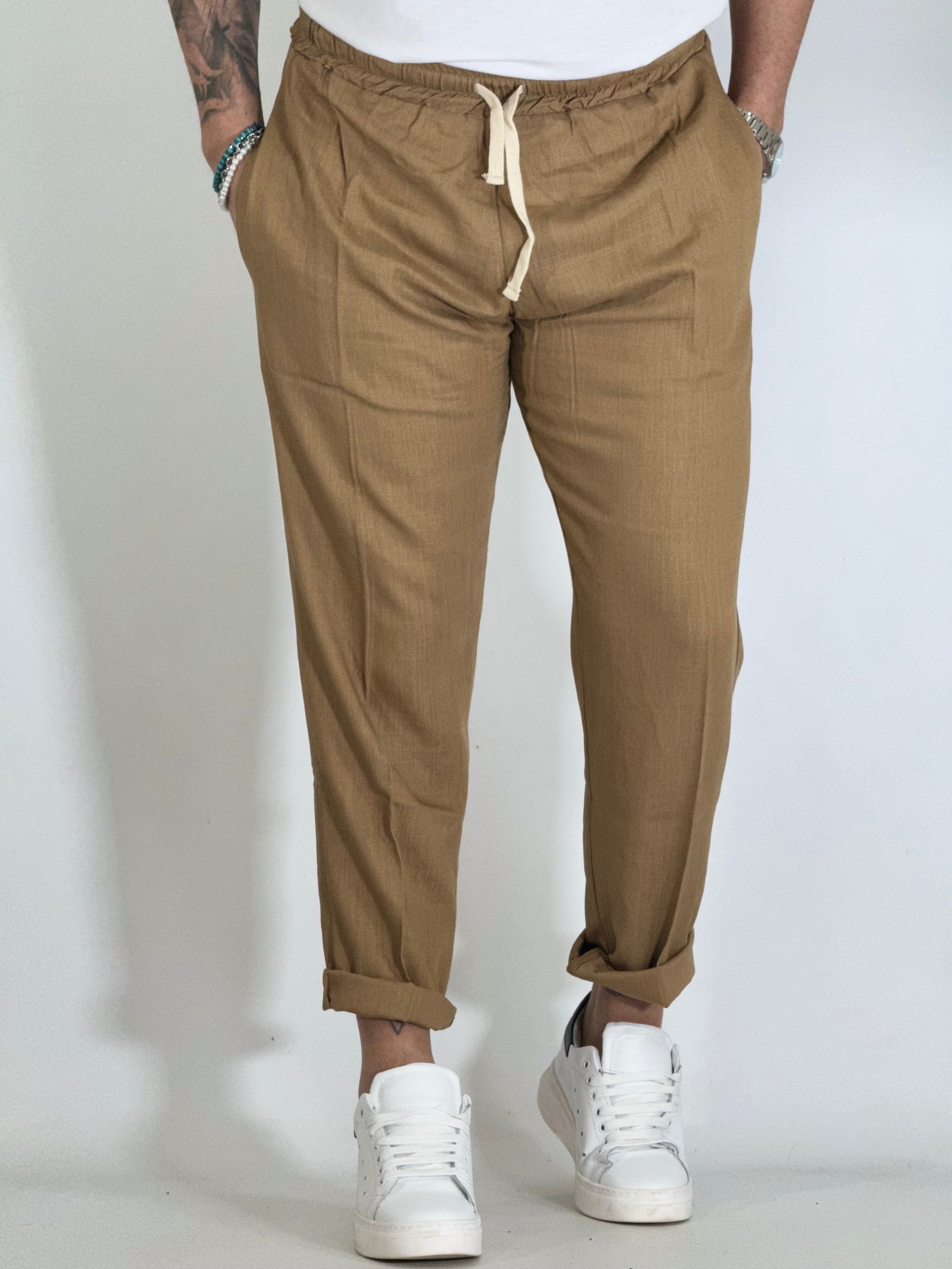 Pantalaccio lino fango CS0040