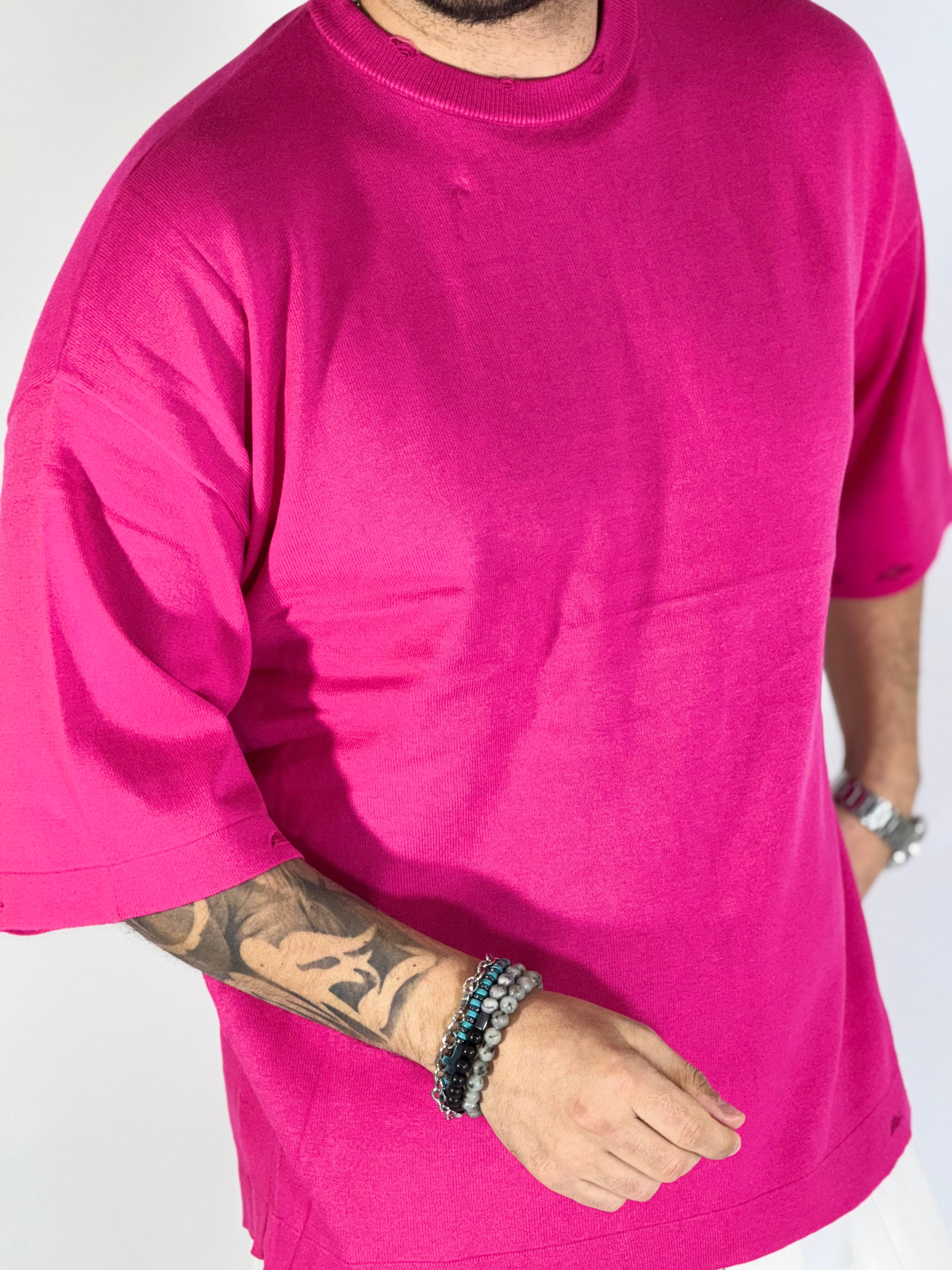 T-shirt over sfrangiata baby peach red W86009