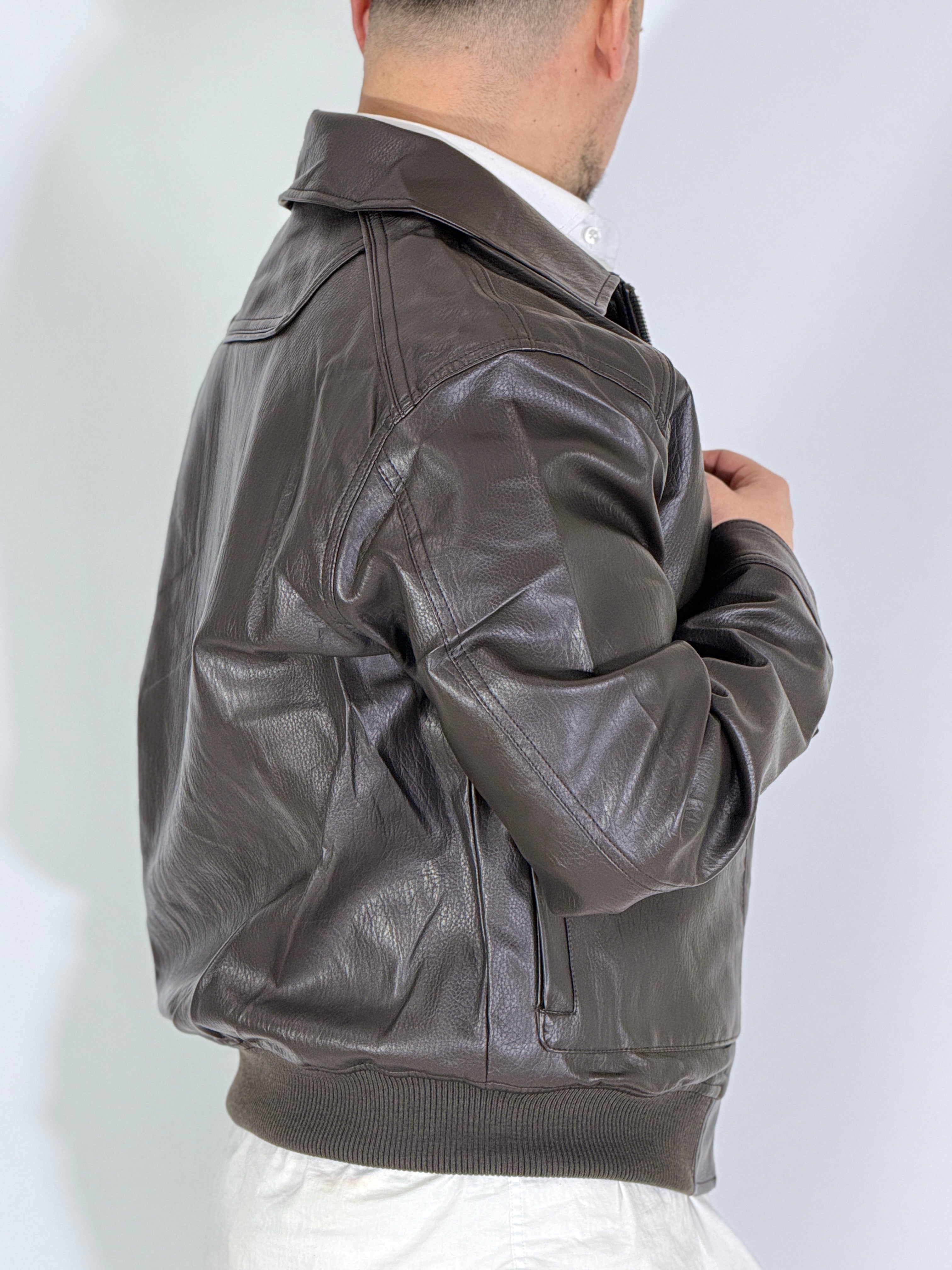 Giubbino marrone eco-pelle 8926