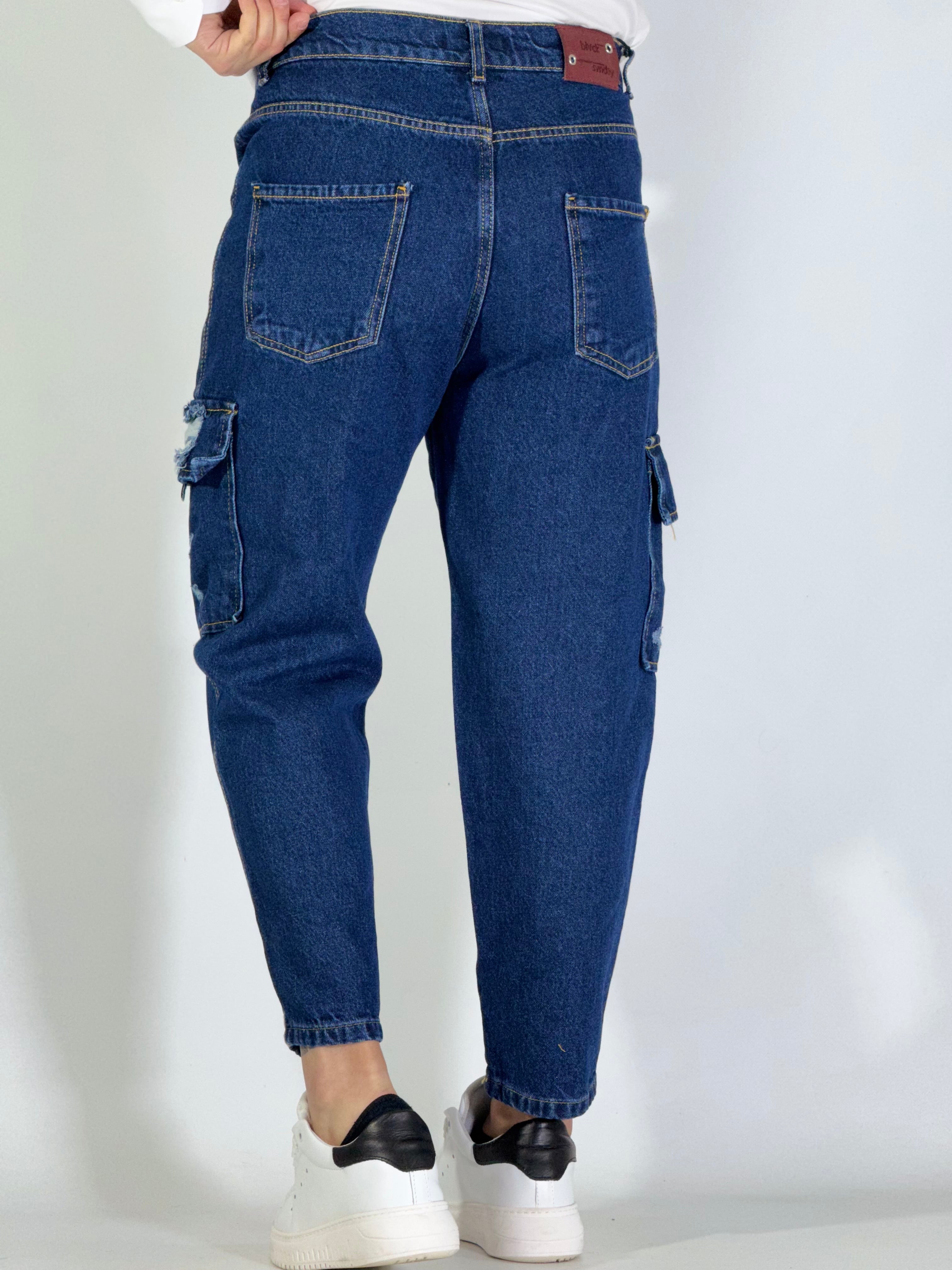 Jeans loose fit cargo strappato GA/2506