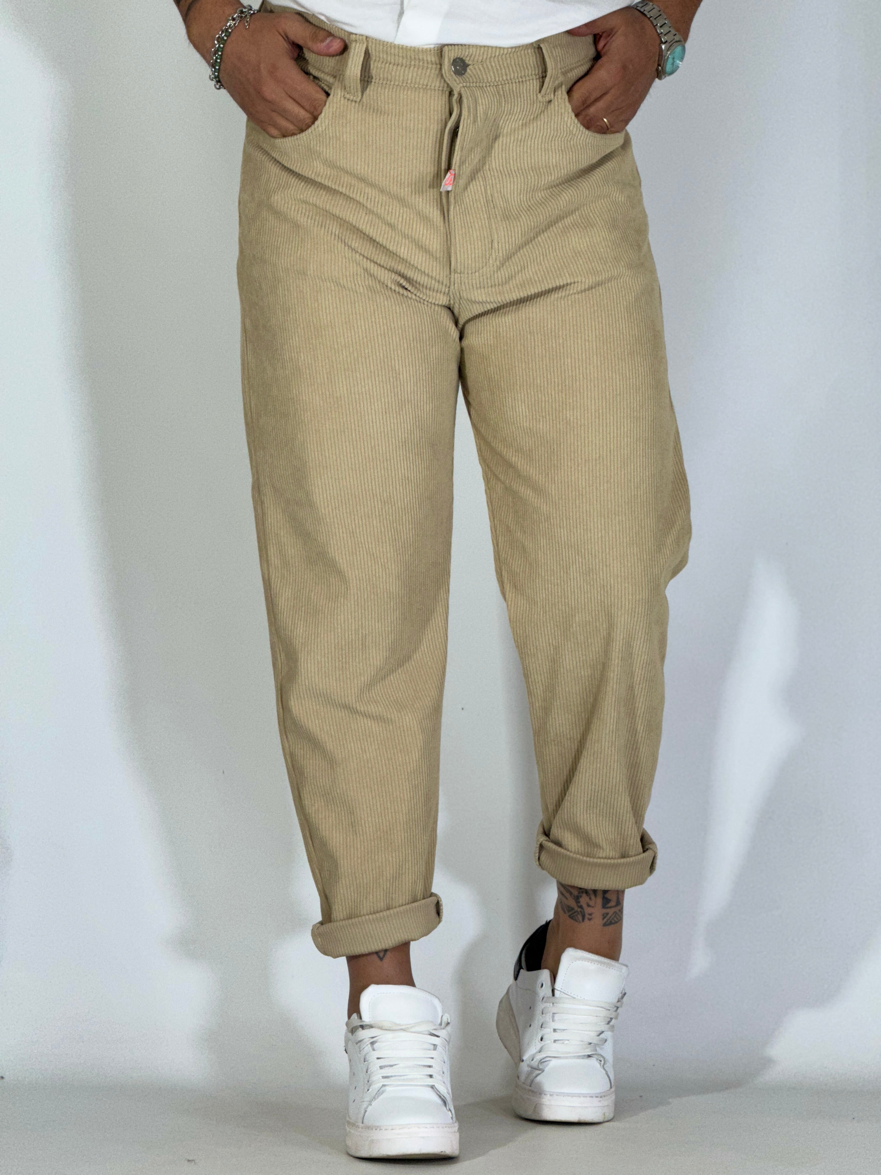 Pantalone velluto beige JAPAN