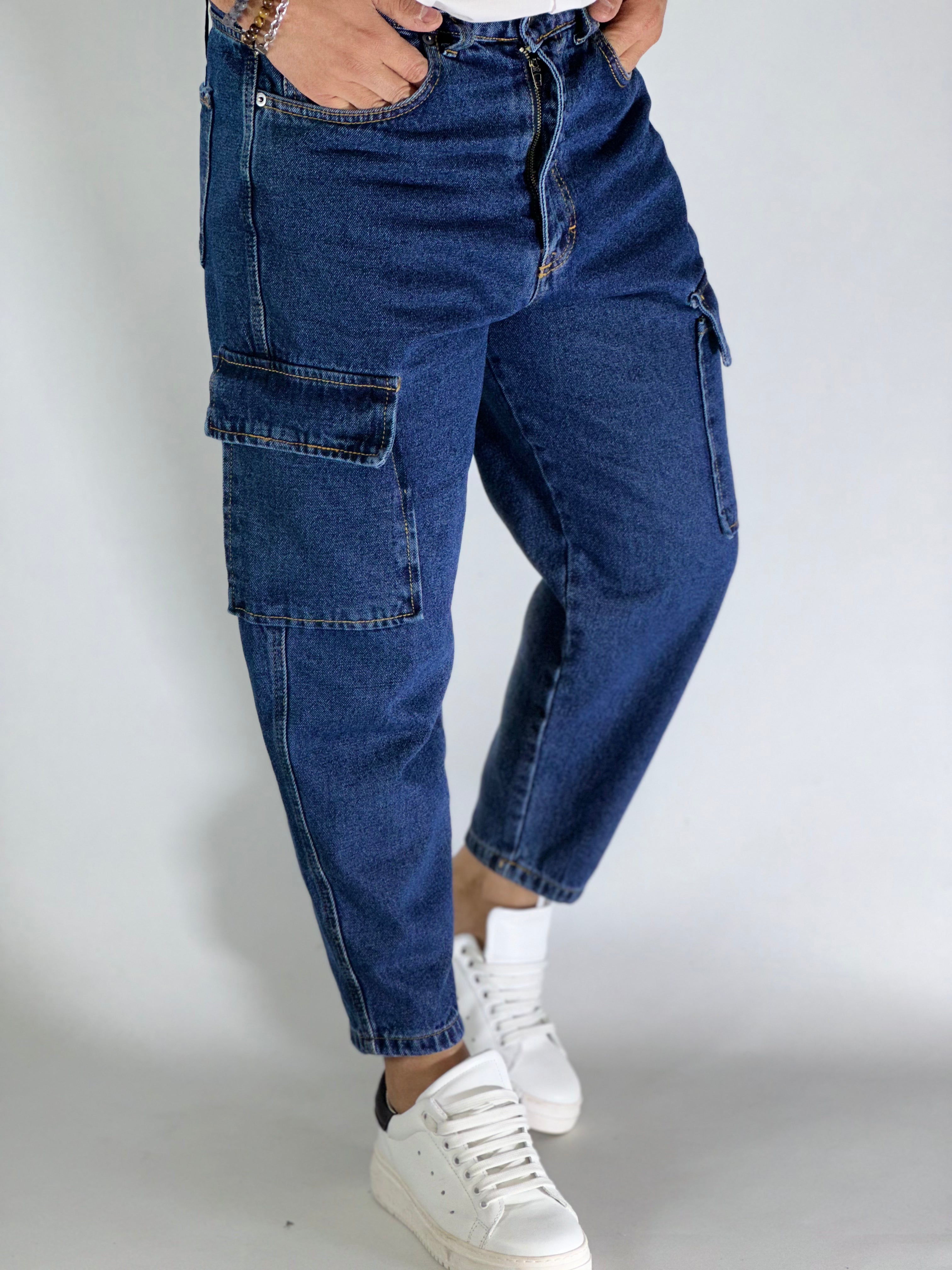 Brooklyn · Jeans loose fit cargo scuro