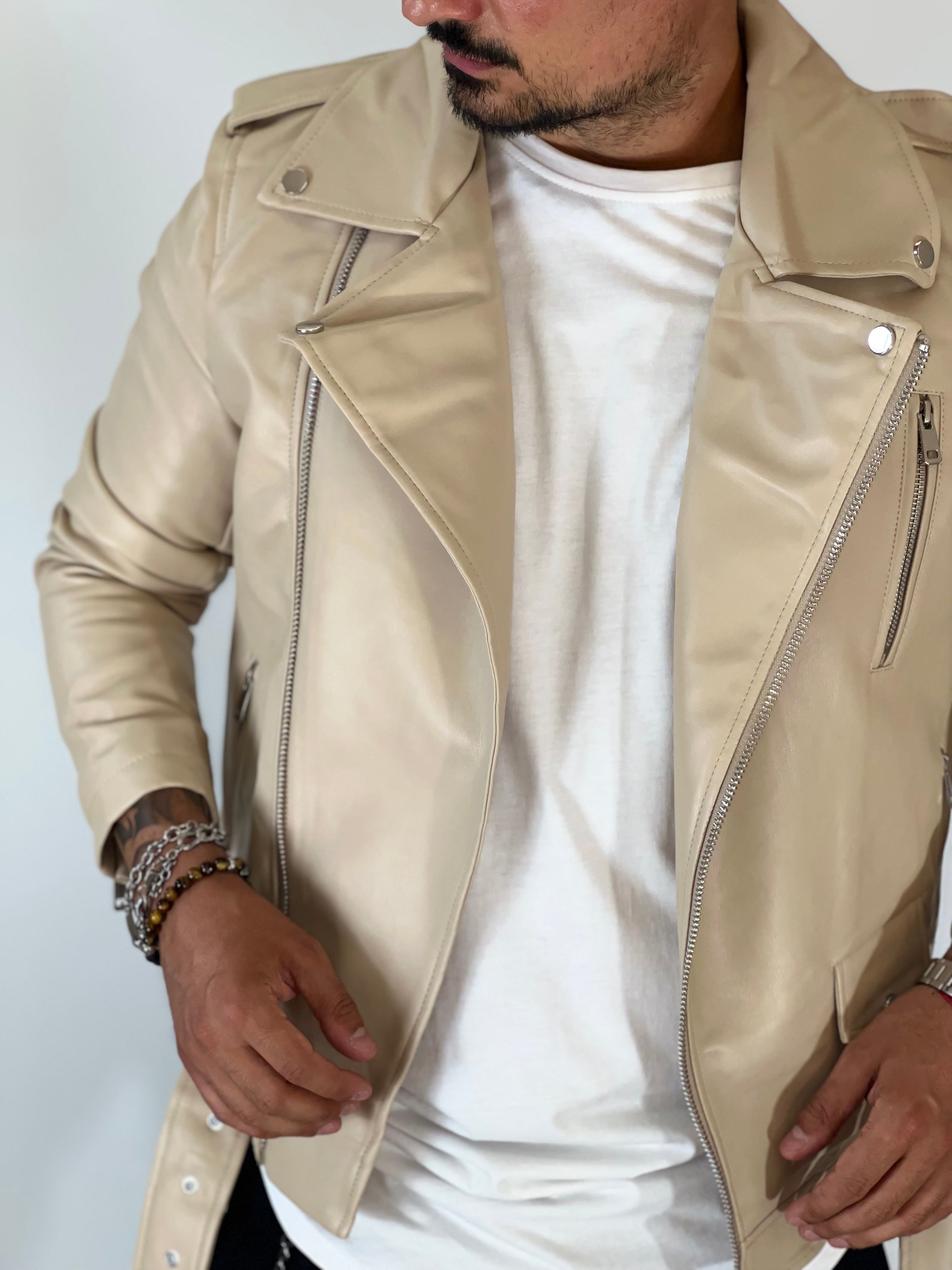 Chiodo ecopelle beige AD2301
