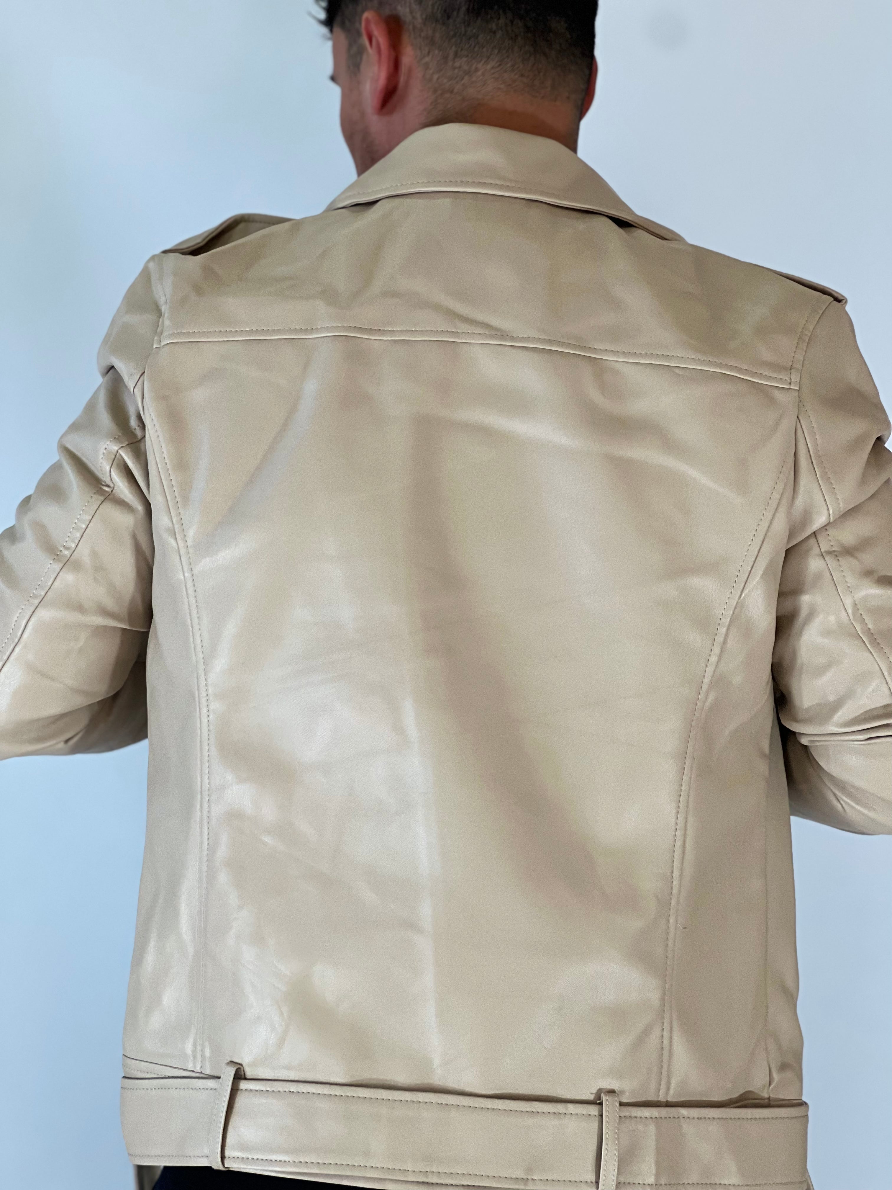 Chiodo ecopelle beige AD2301