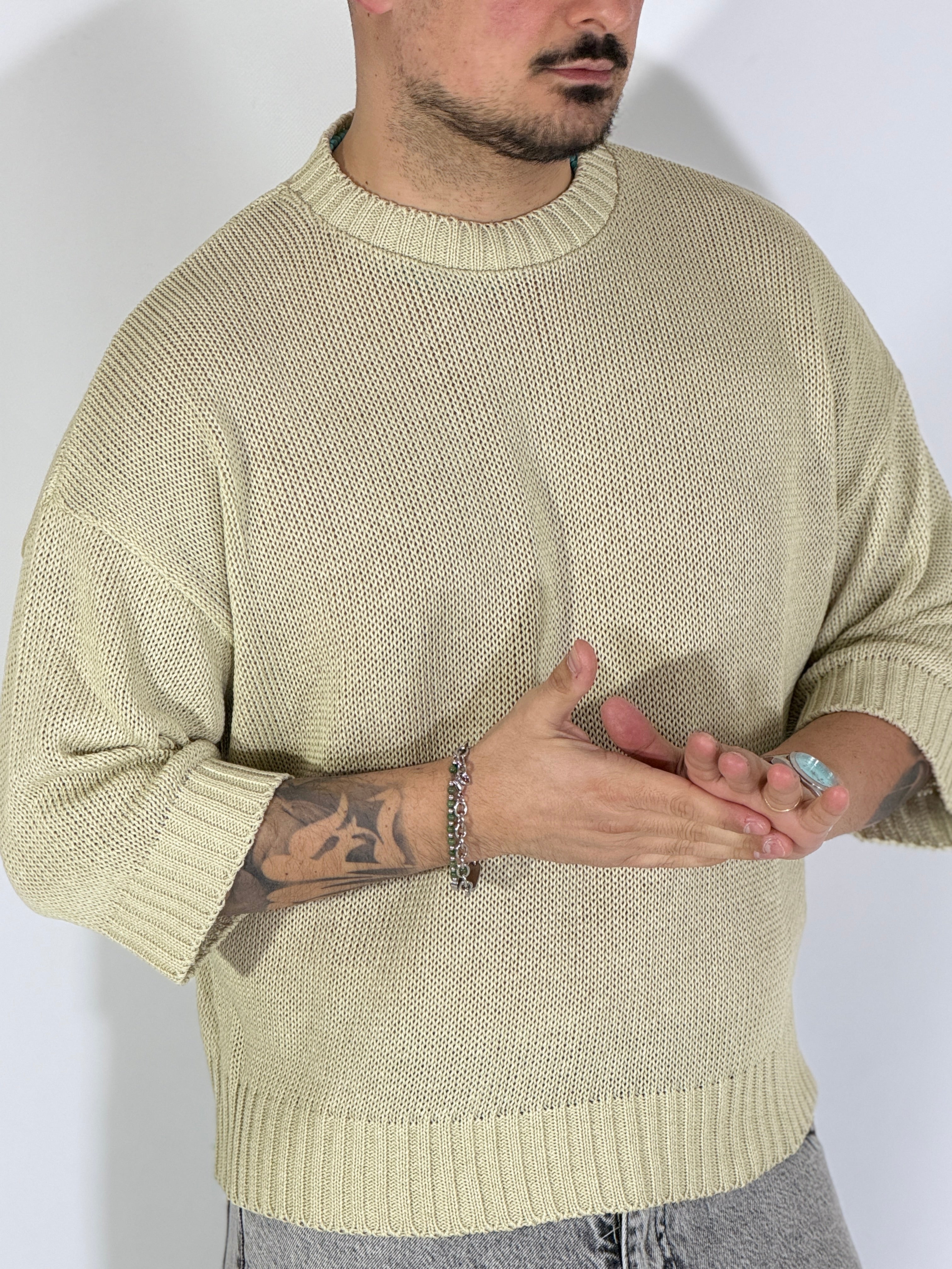 Aruba · girocollo cropped sabbia