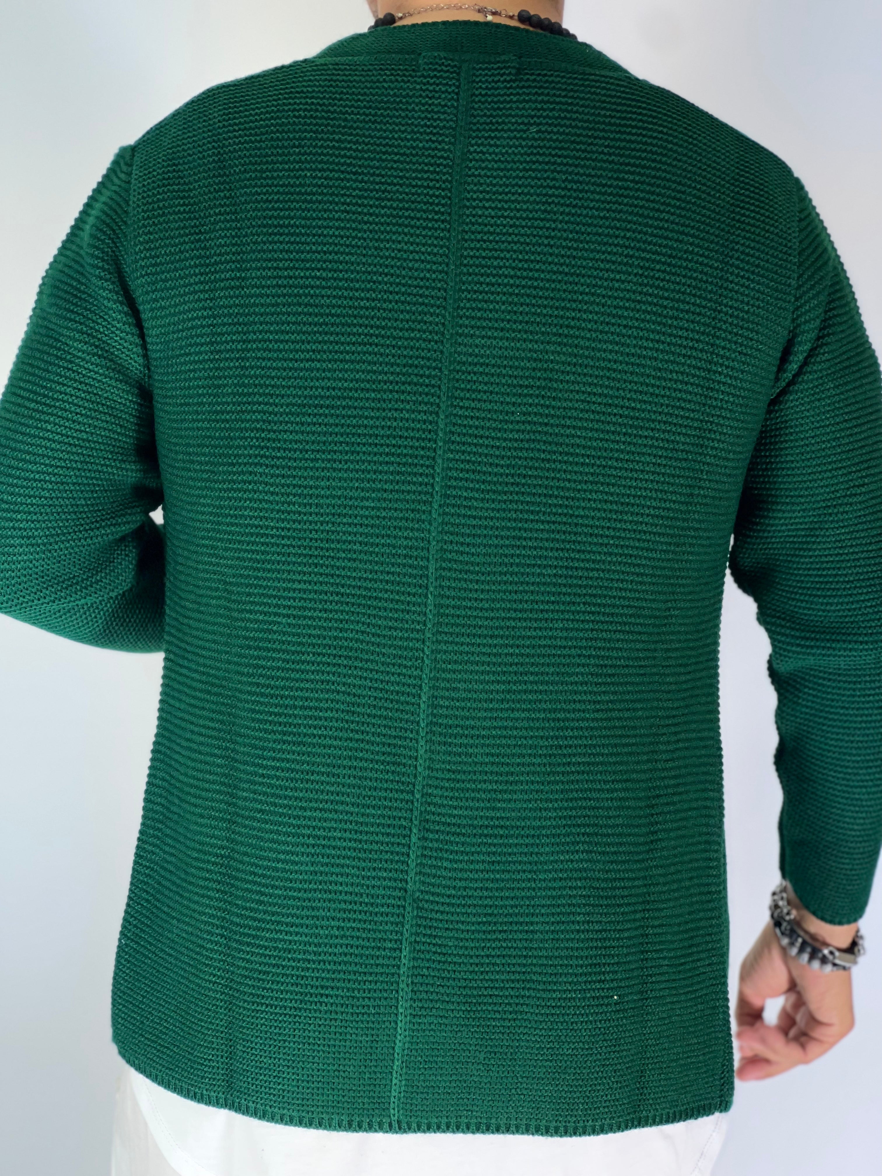 Seven · Cardigan coreano verde