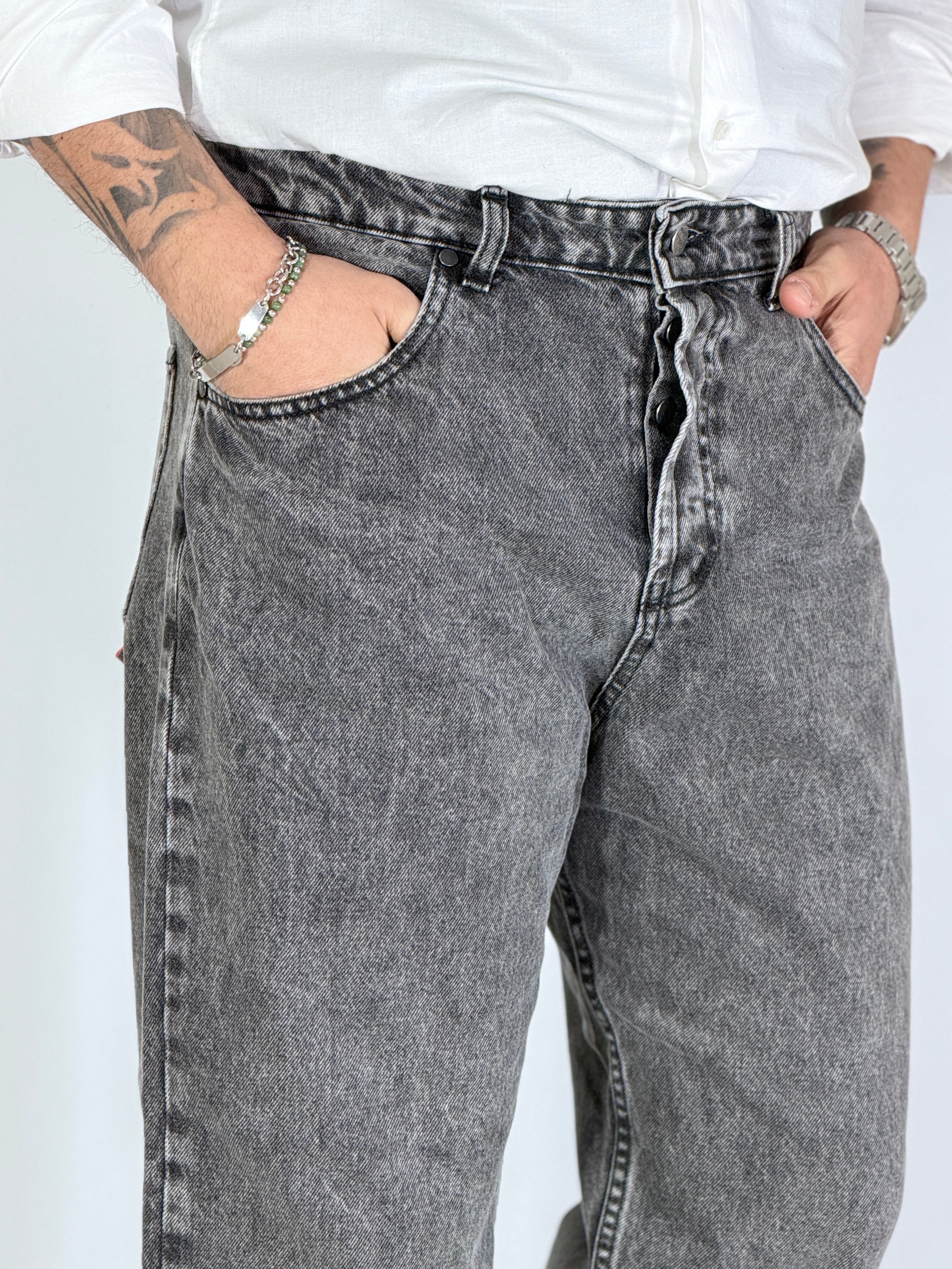 Jeans japan marmorizzato nero pulito