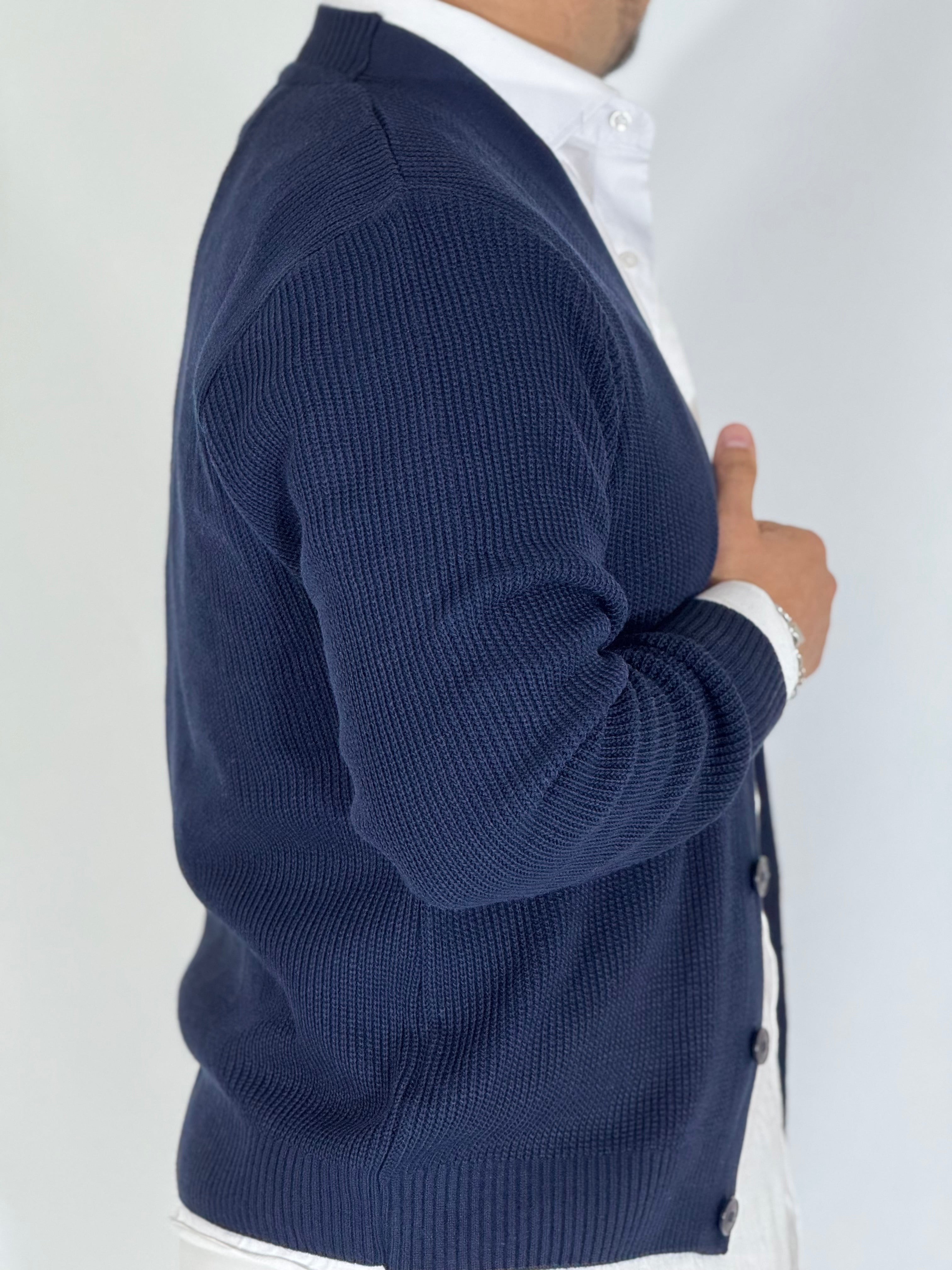 Cardigan invernale scialla blu BPK2507
