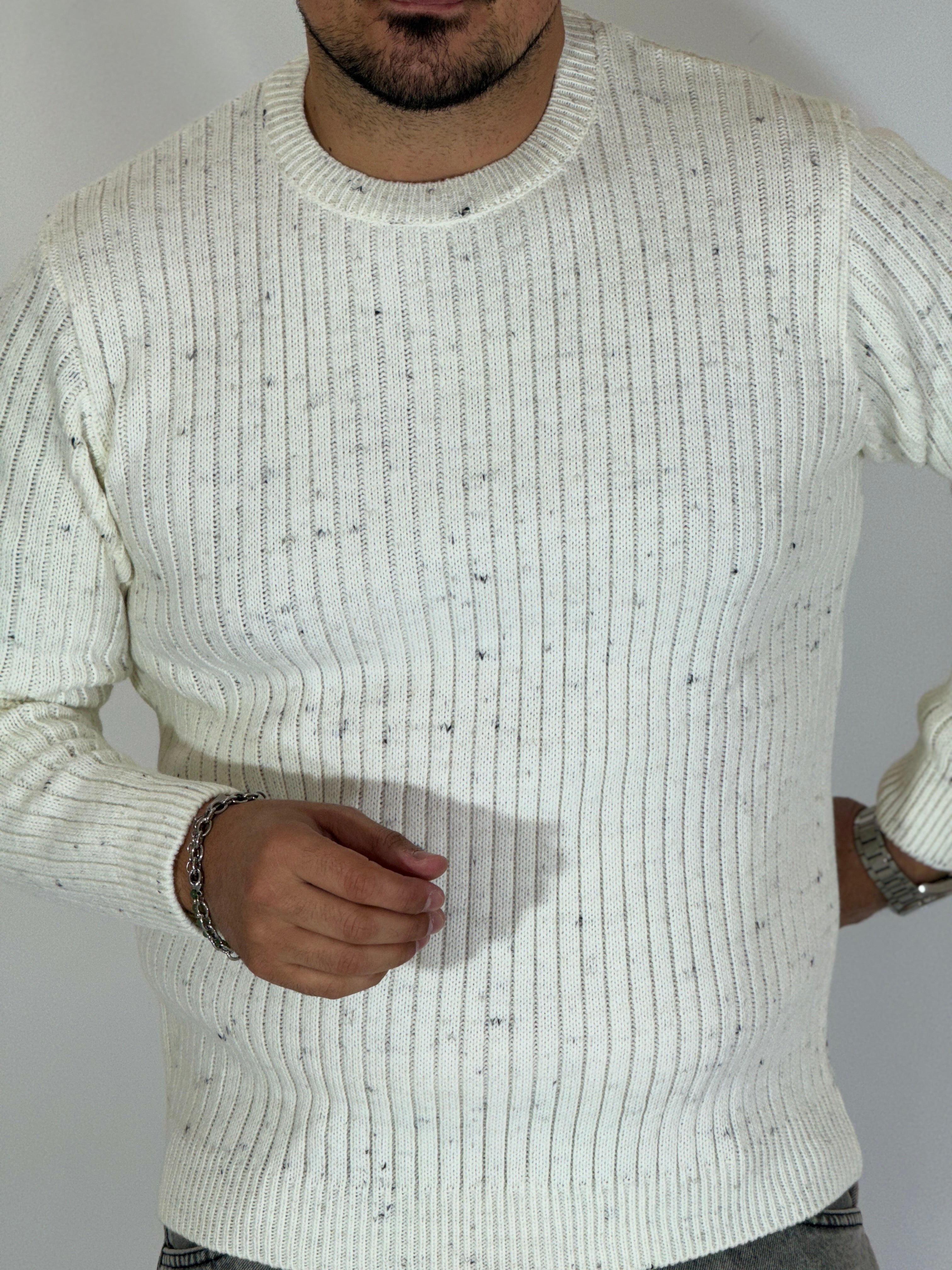 Maglione melange panna HISOKA