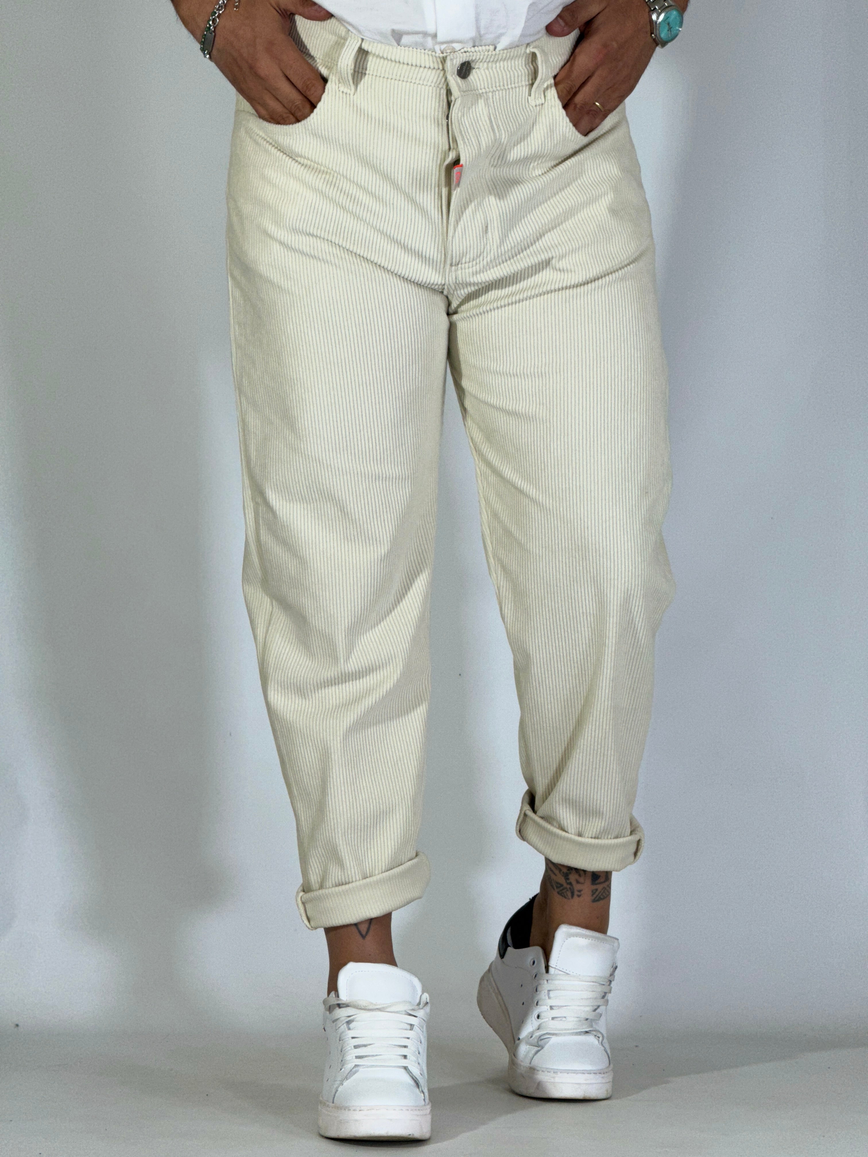 Pantalone velluto panna JAPAN