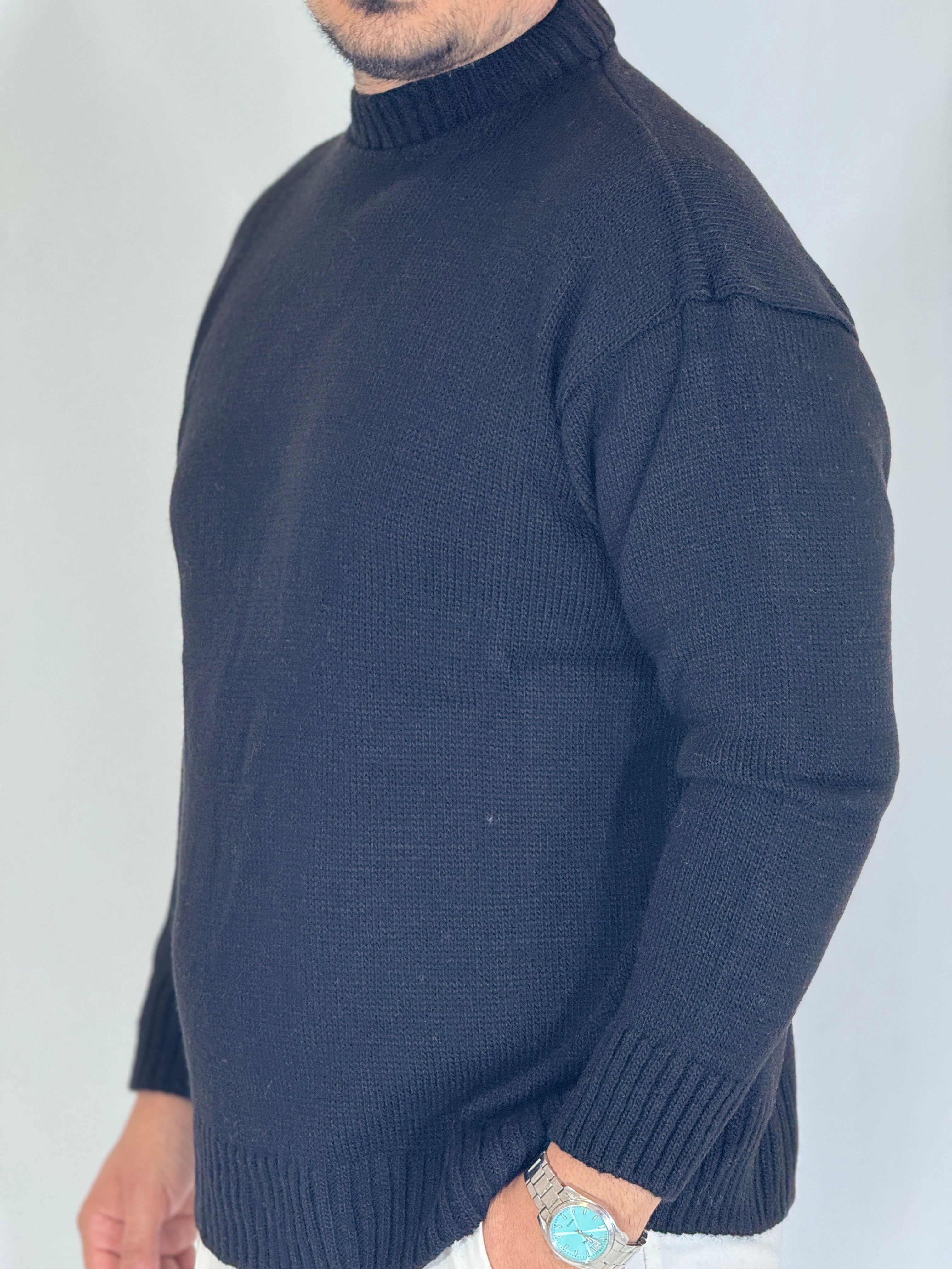 Maglione rasato nero AD1654