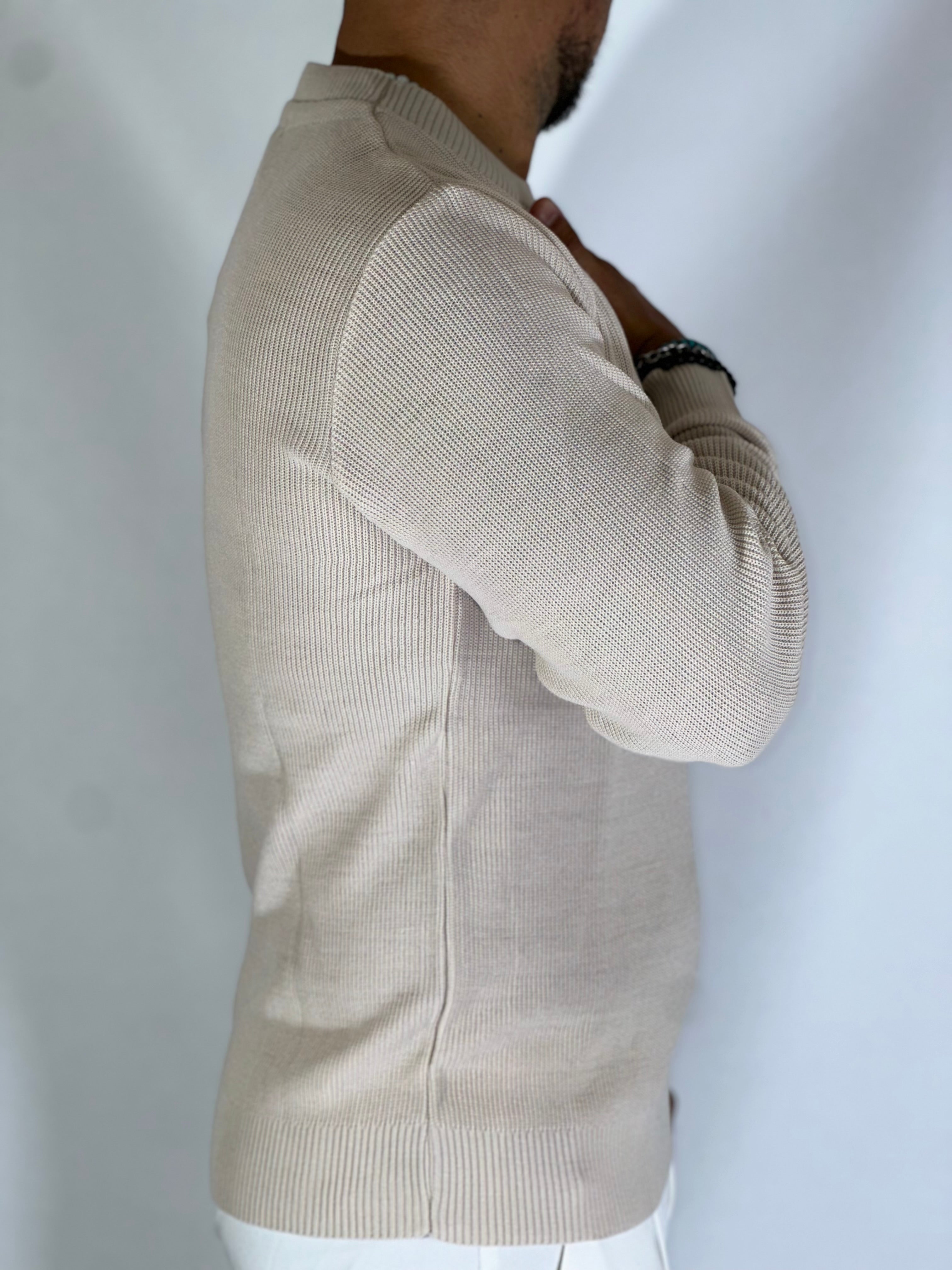 Maglia girocollo primaverile beige ART MF13671
