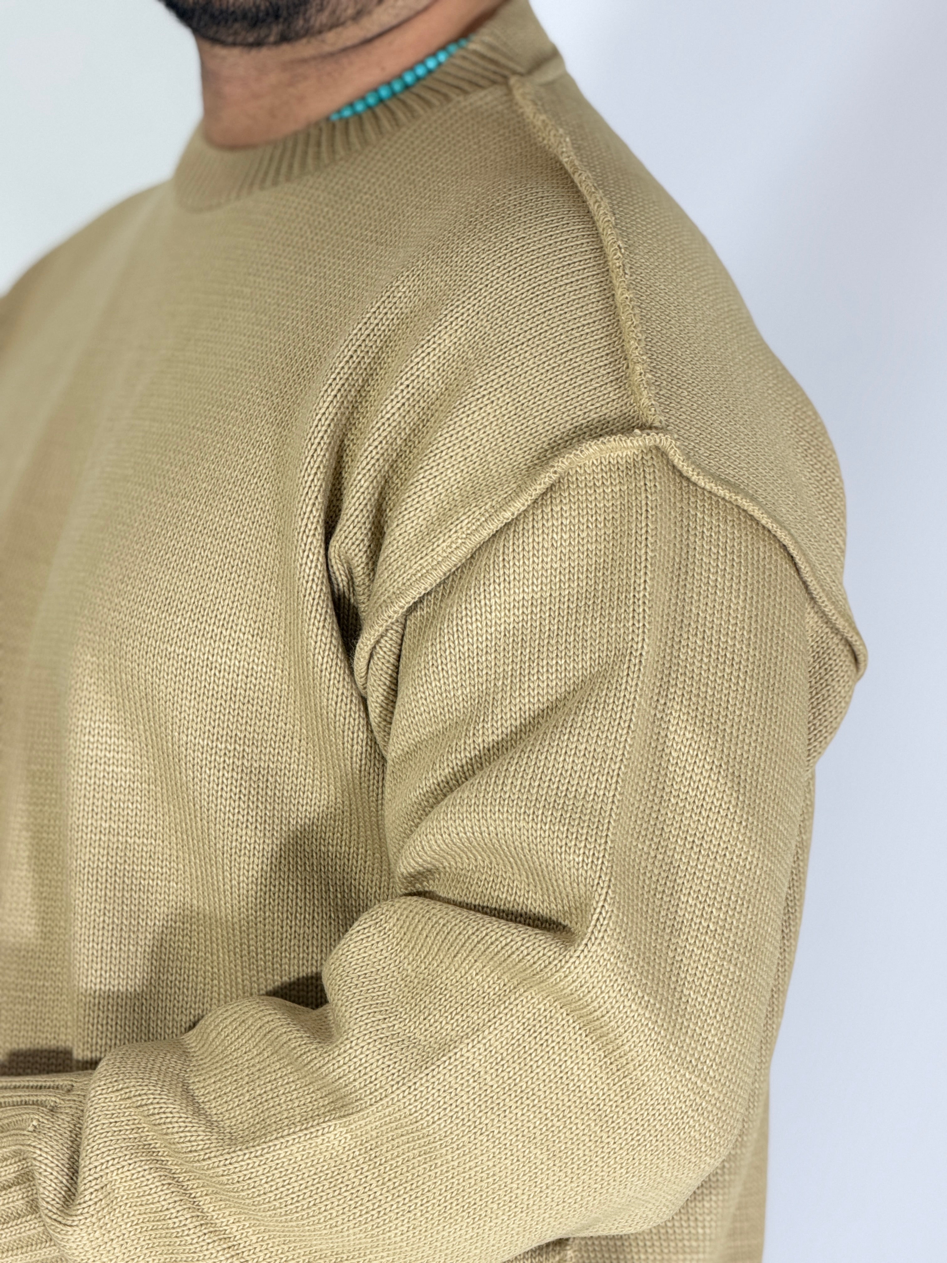 Maglia cucitura inversa beige TBS17