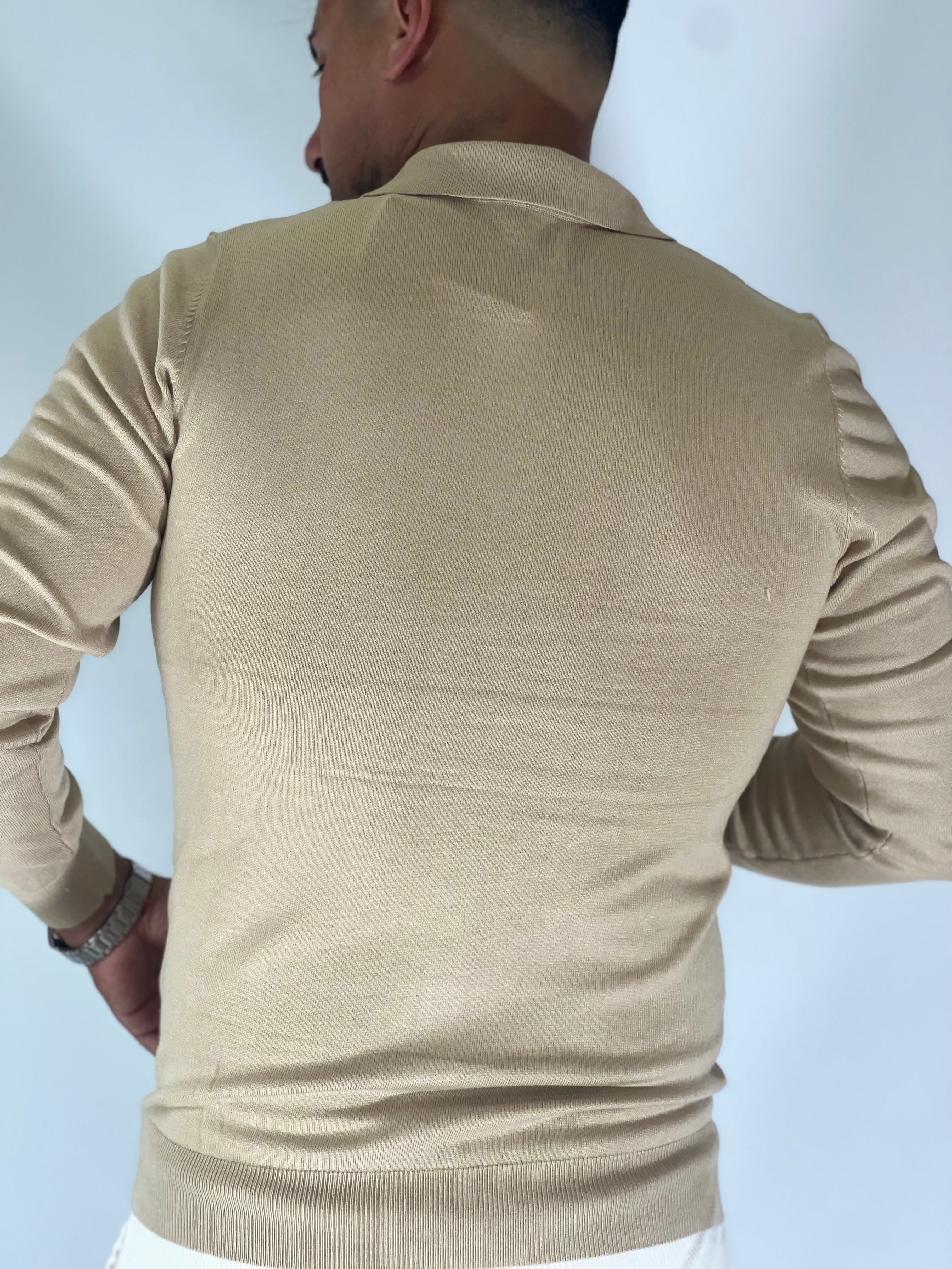 Polo manica lunga beige WFM002/MP-07