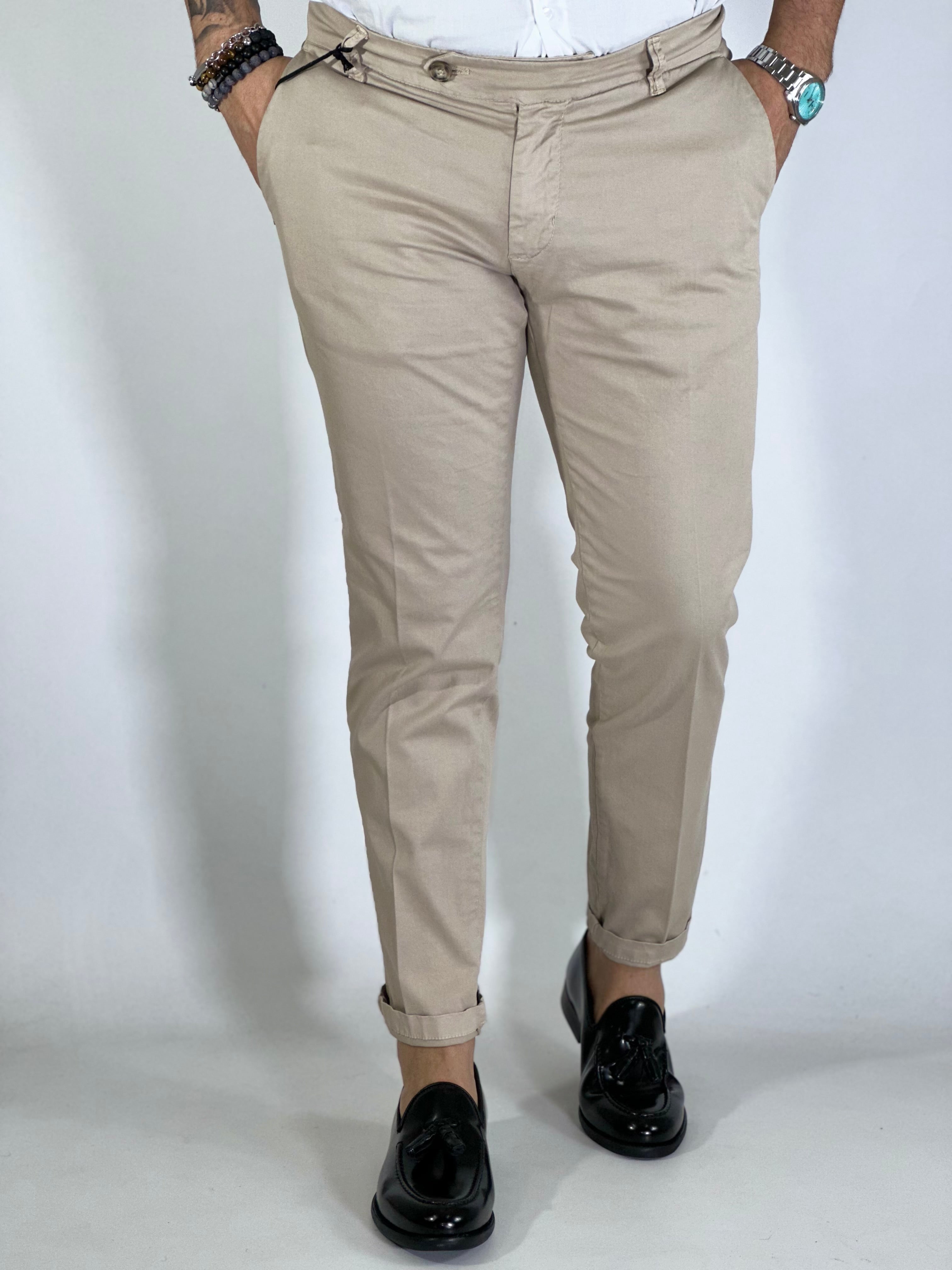 Pantalone slim capri fit beige LUGANO