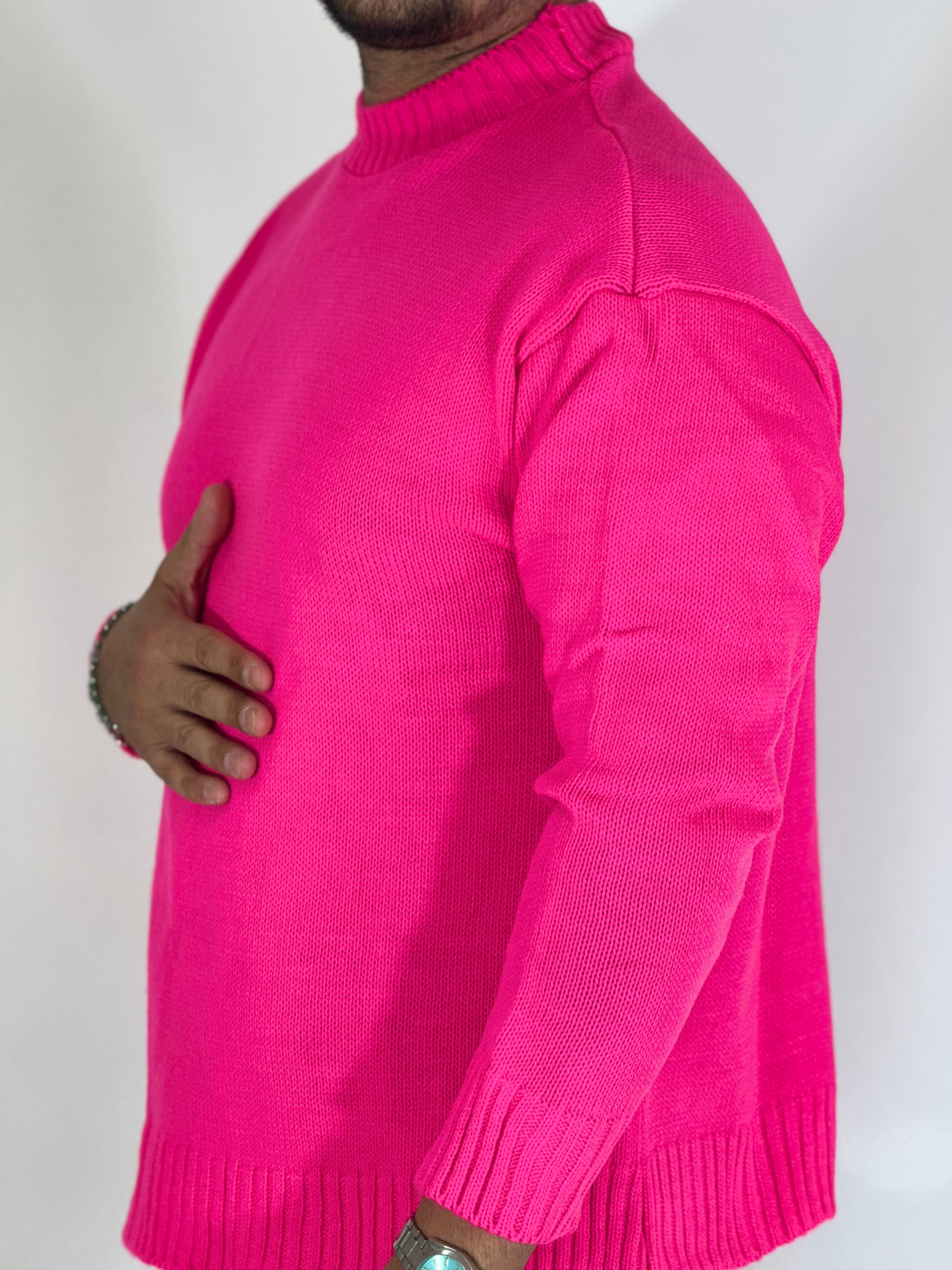 Maglione rasato bordò-fucsia AD1654