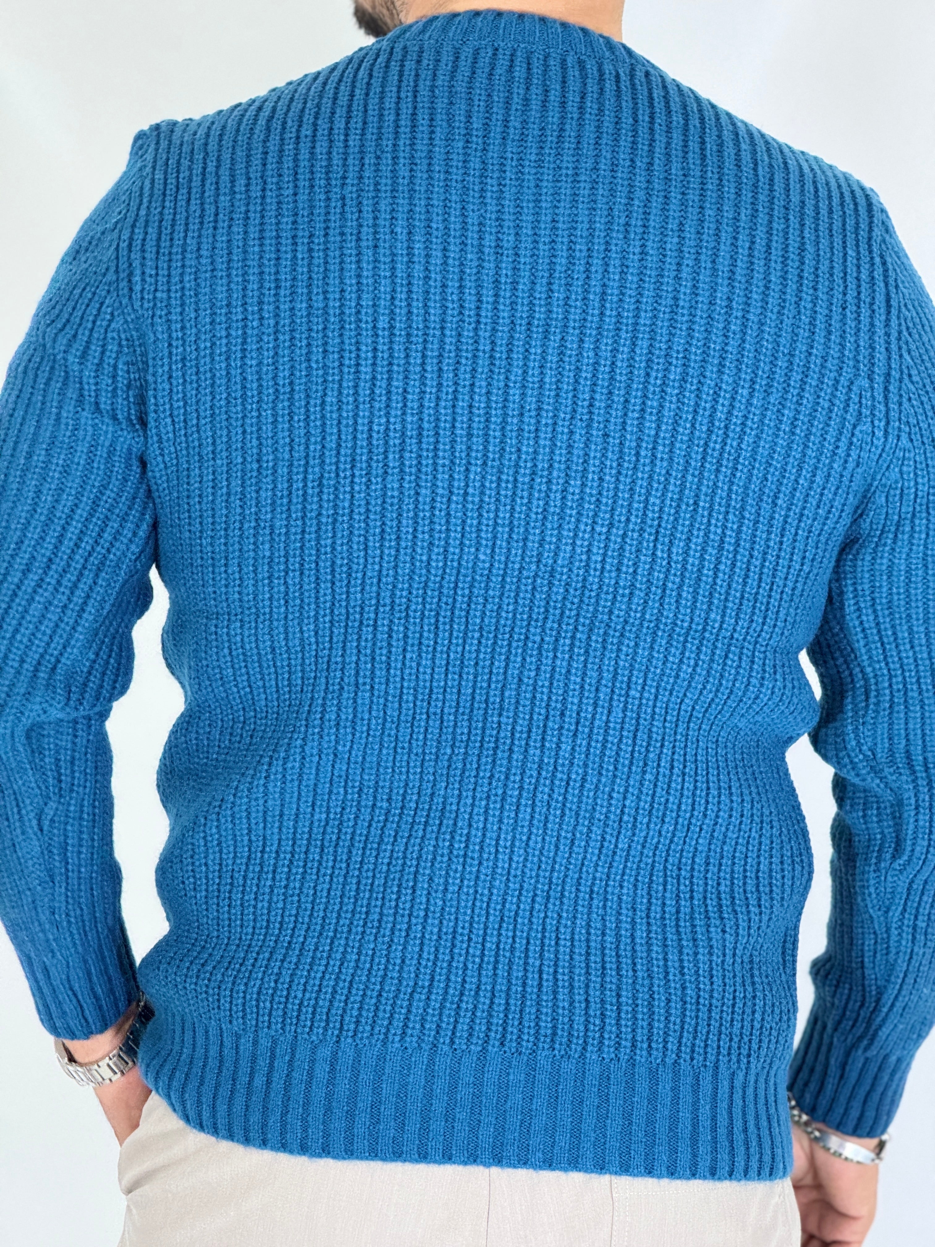 Maglione a costine acid blue NWS2206-9