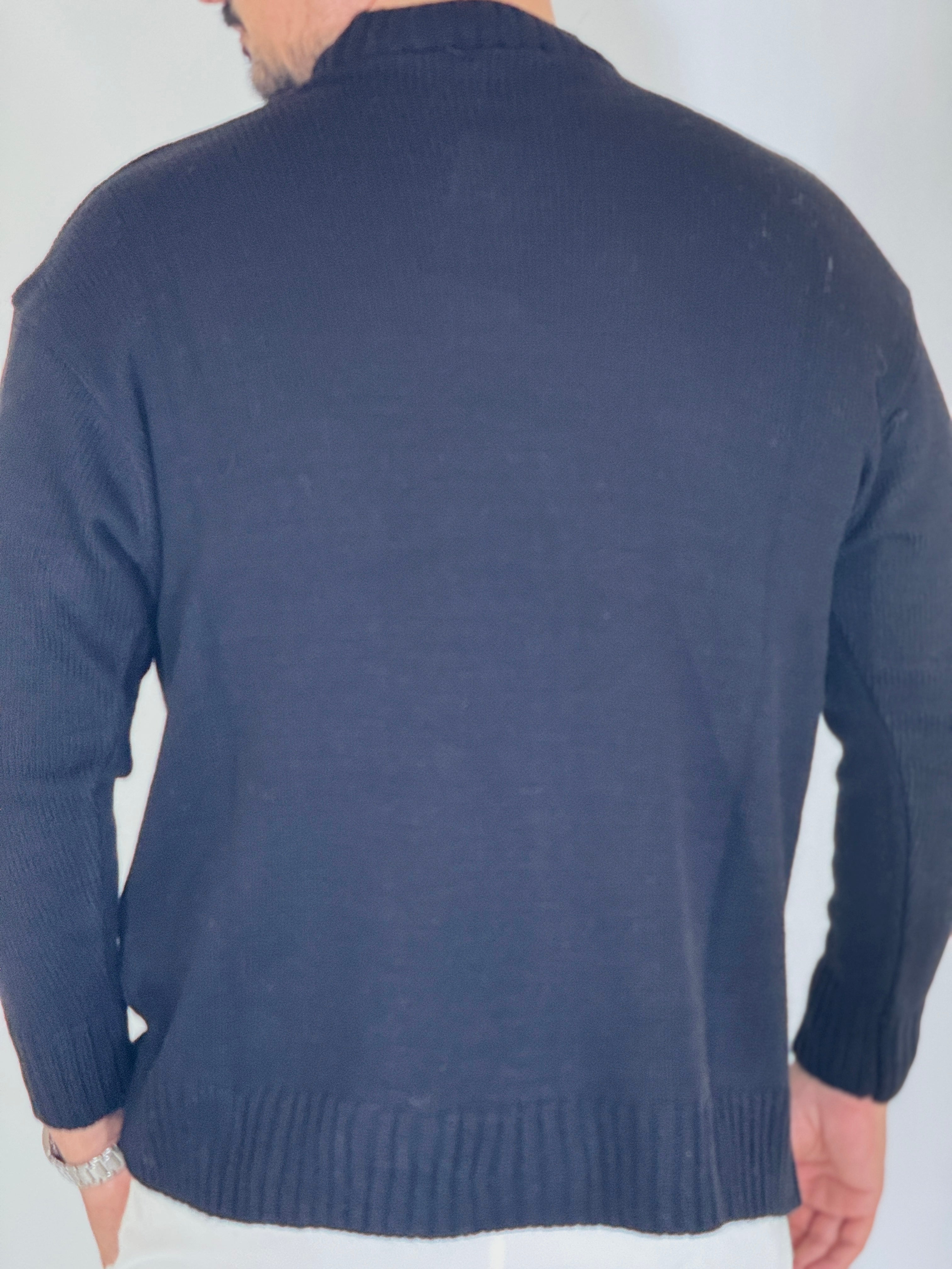 Maglione rasato nero AD1654