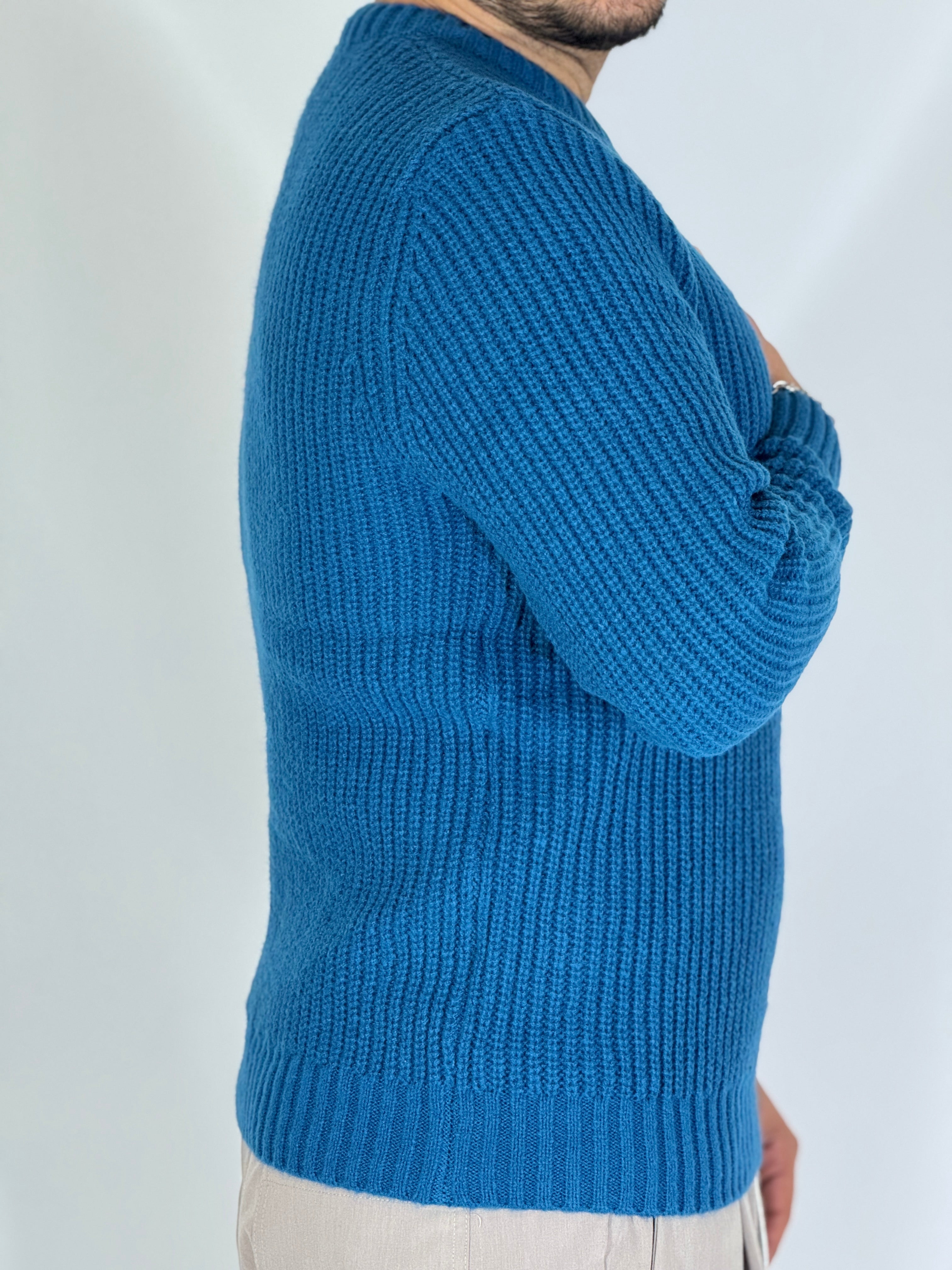 Maglione a costine acid blue NWS2206-9