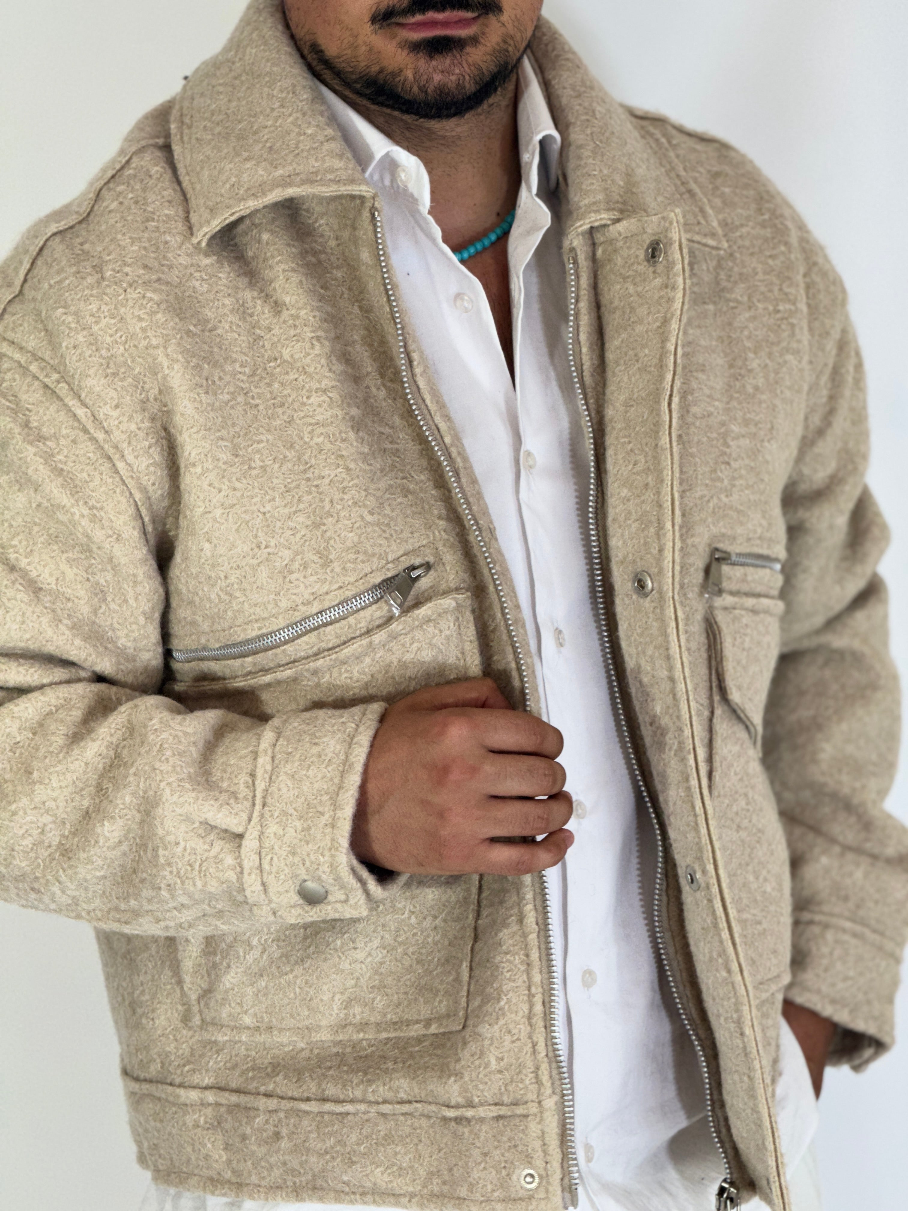 Giubbino over pettinato beige 9911