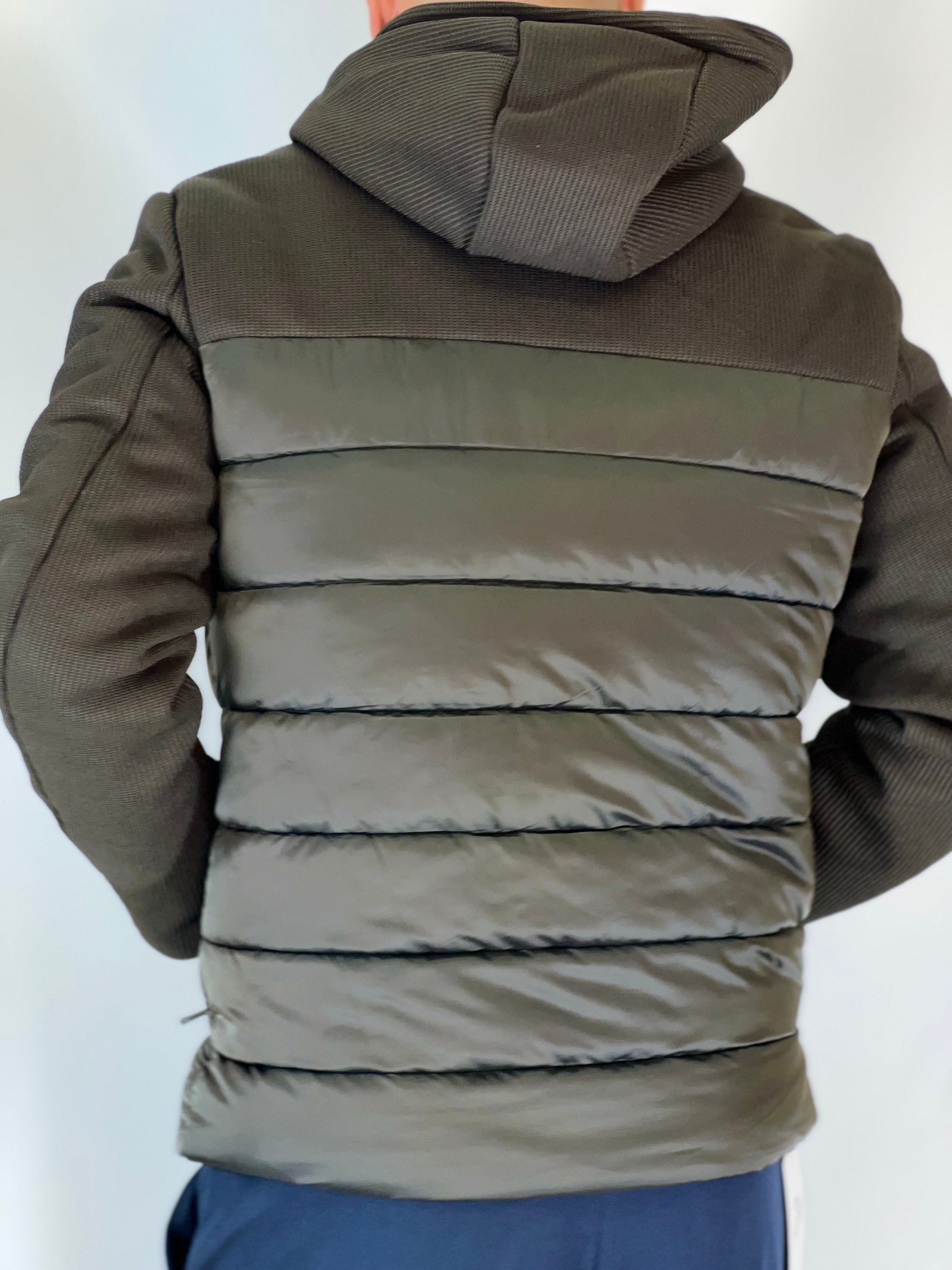 Piumino bimaterico verde PETRO' GB9004
