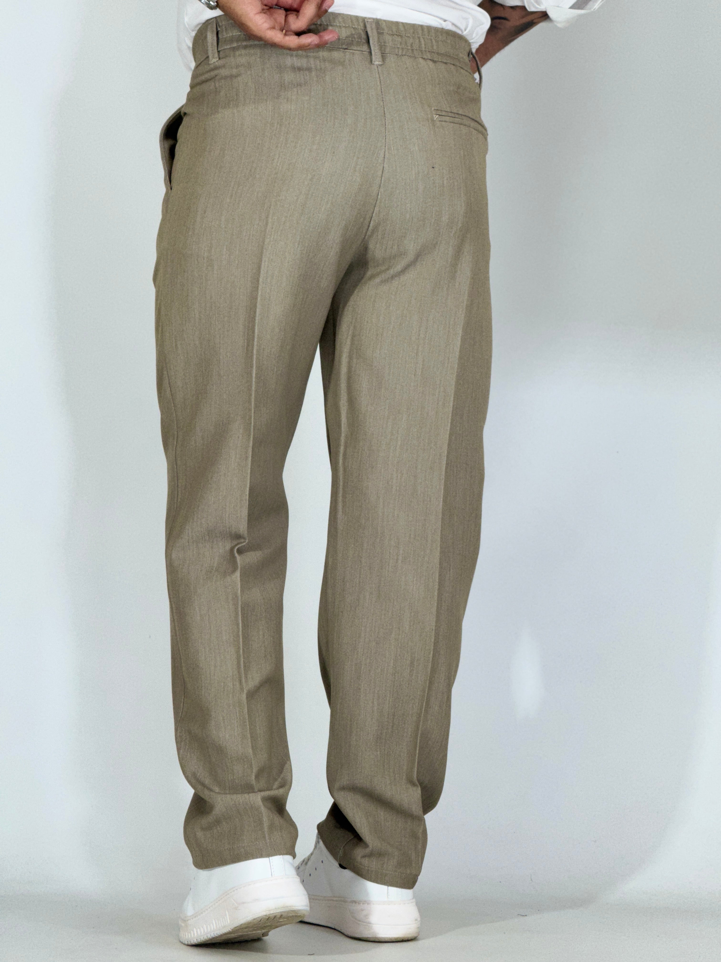Pantalone palazzo tortora PU3325
