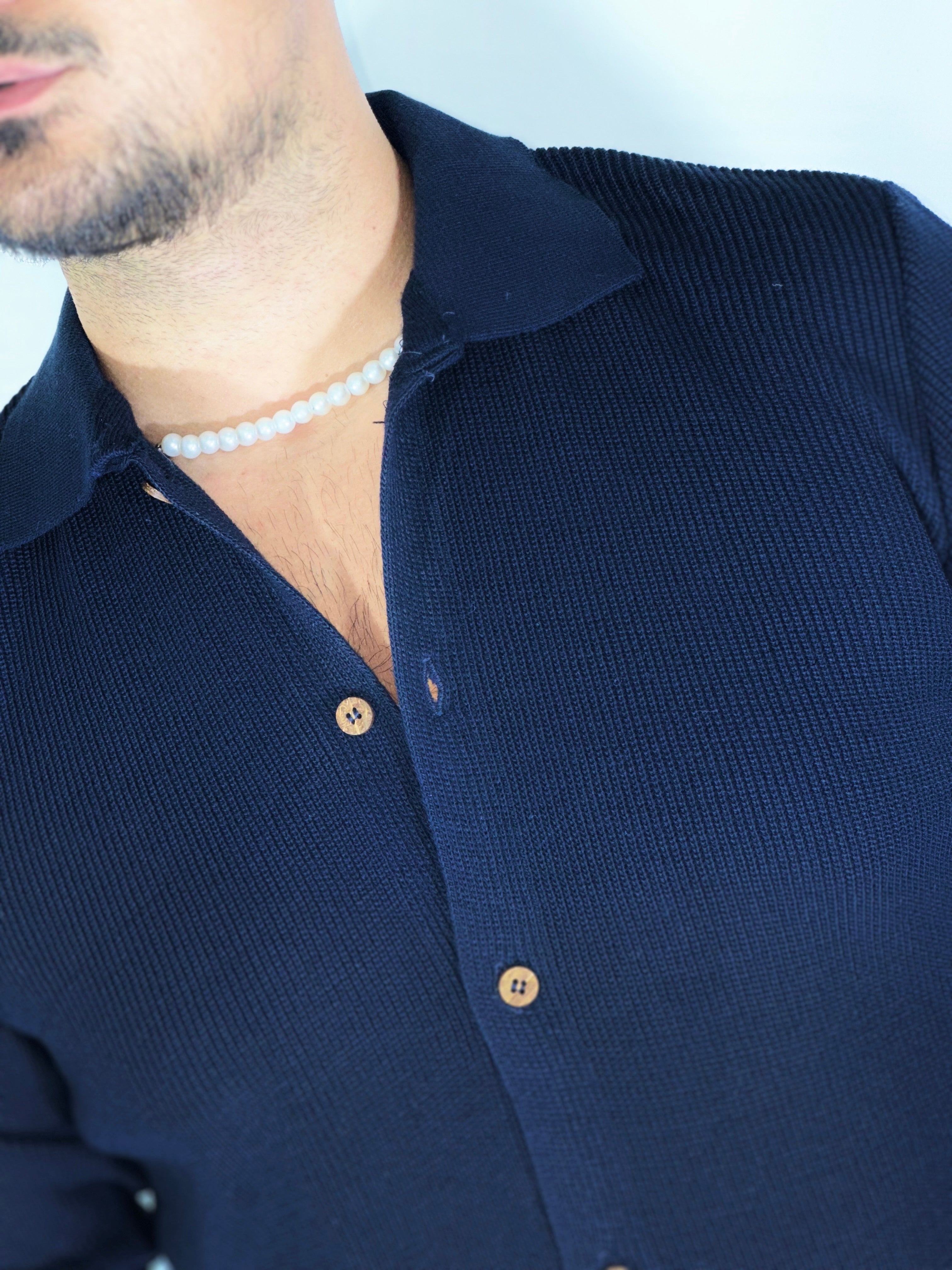 giacca camicia blu SER463