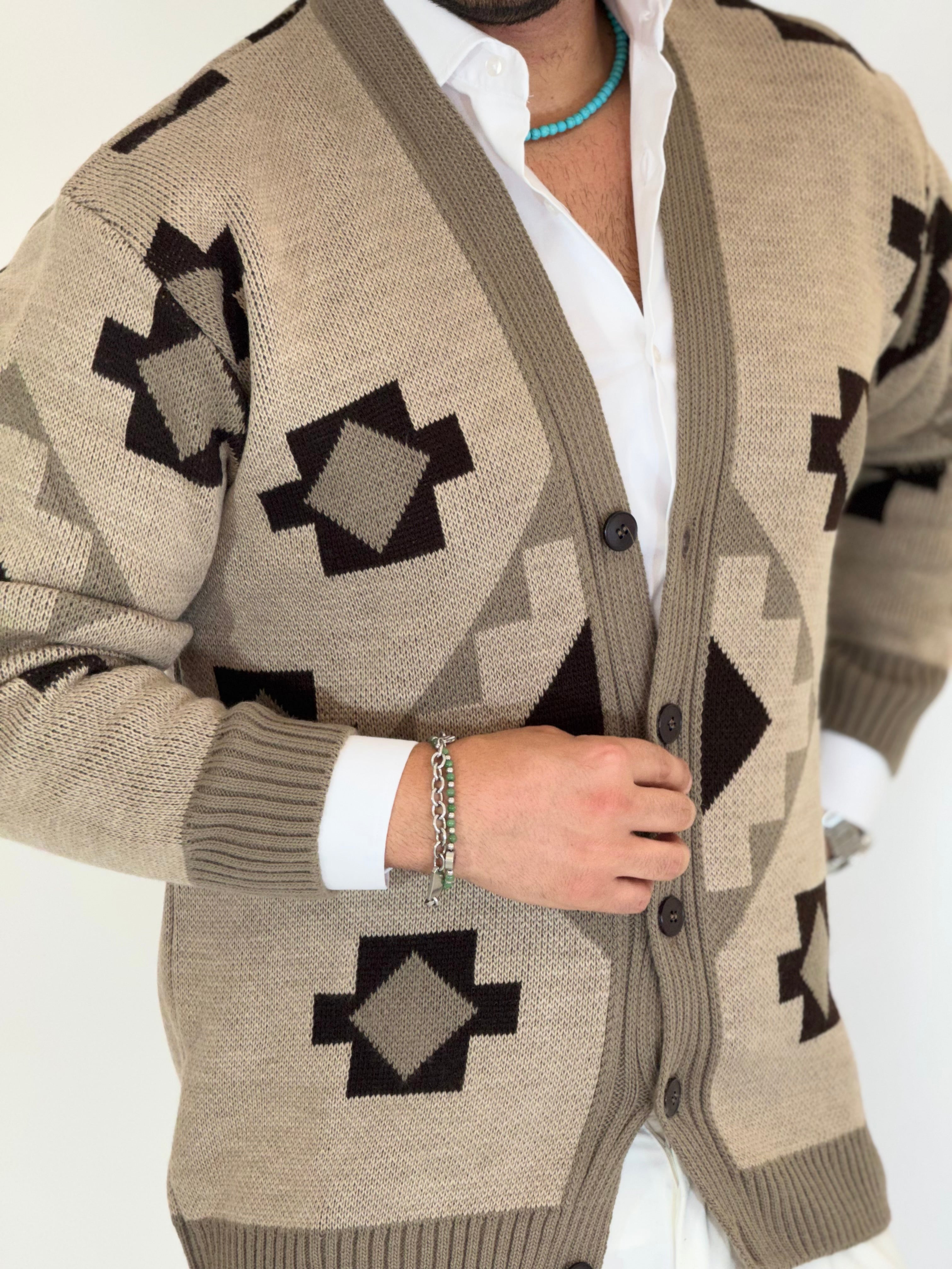 Cardigan azteco beige BPK2508