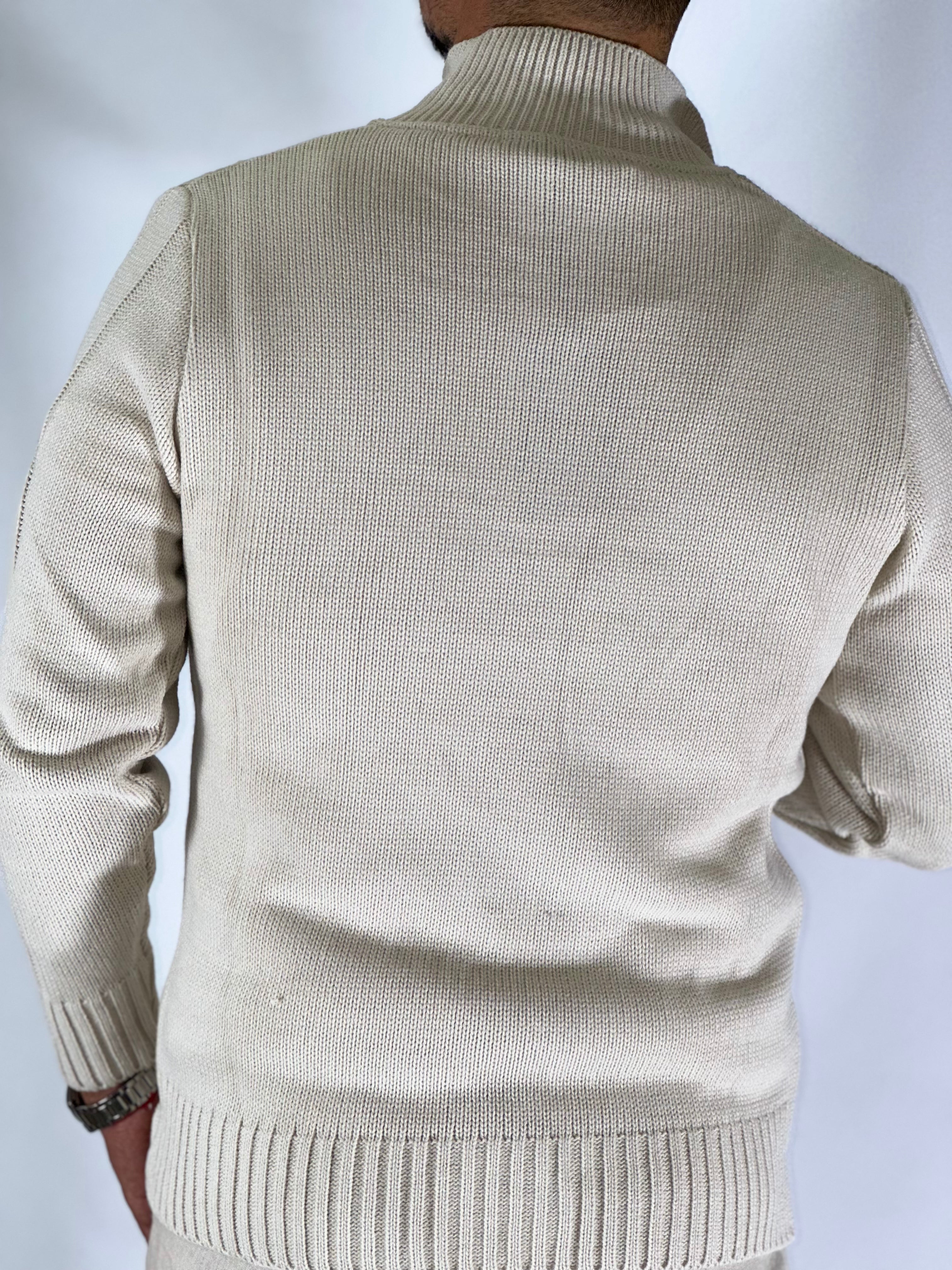 Cardigan lupetto crema SER758