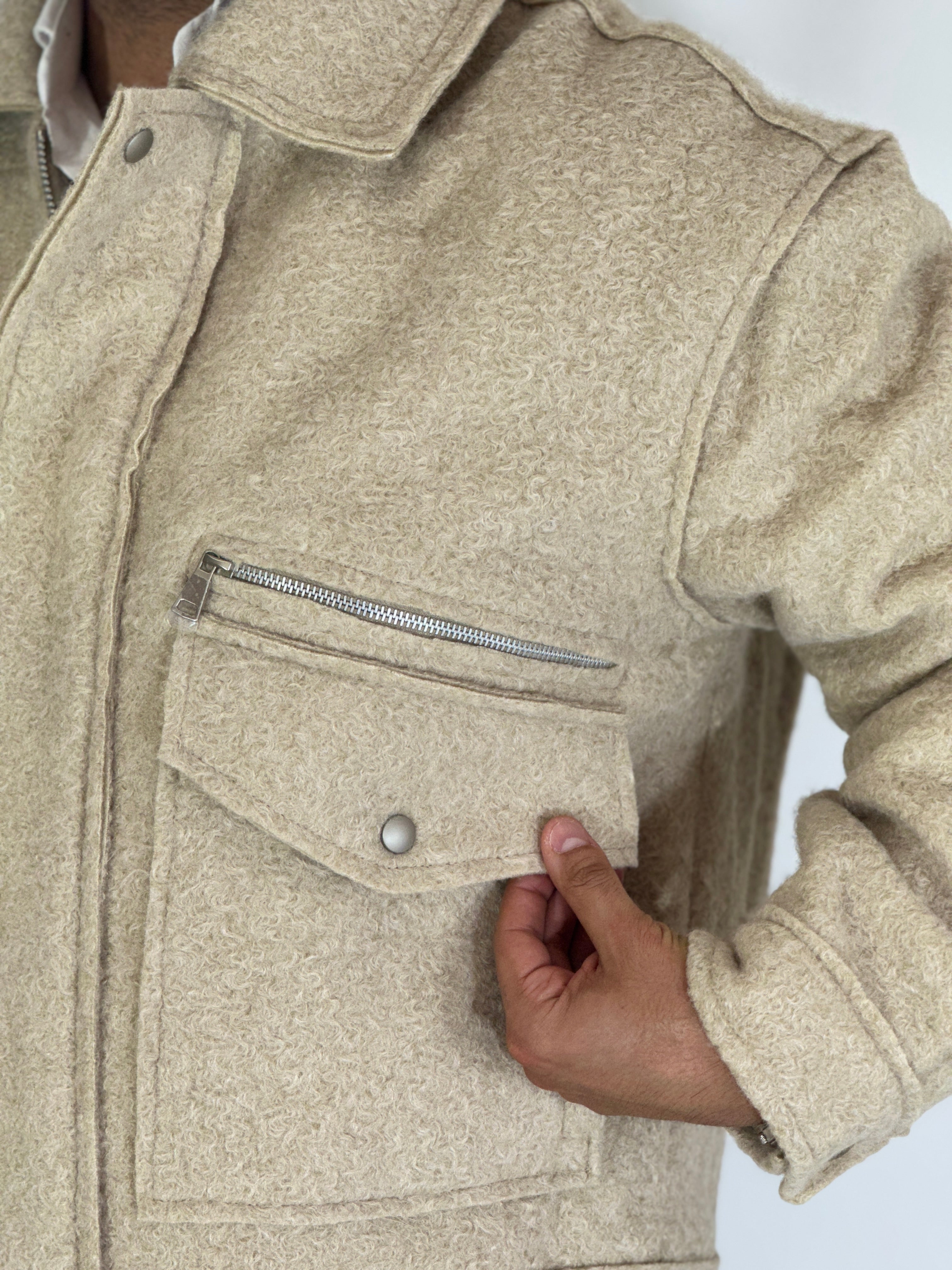 Giubbino over pettinato beige 9911