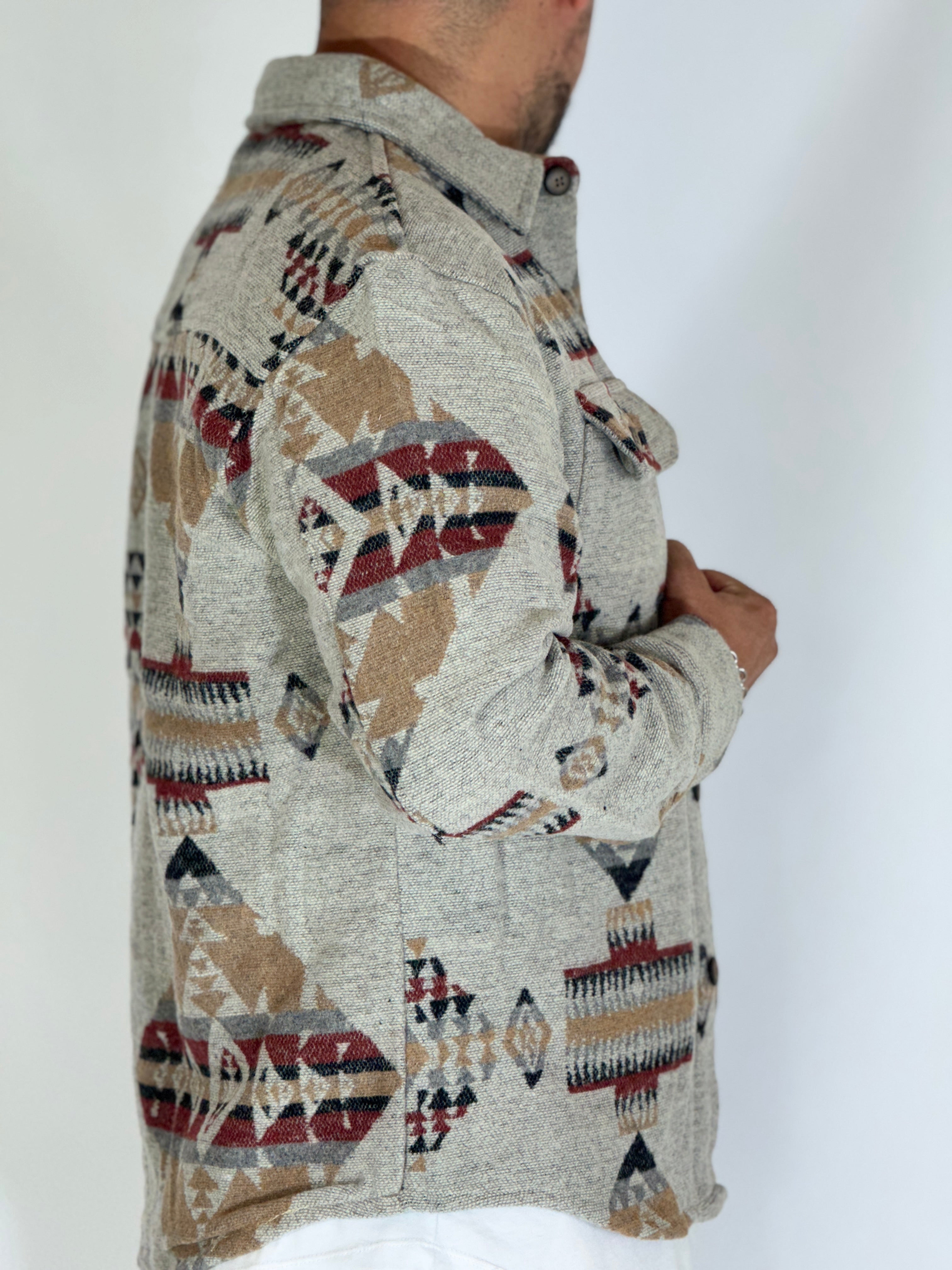 Giacca in pile azteca camel GA7713