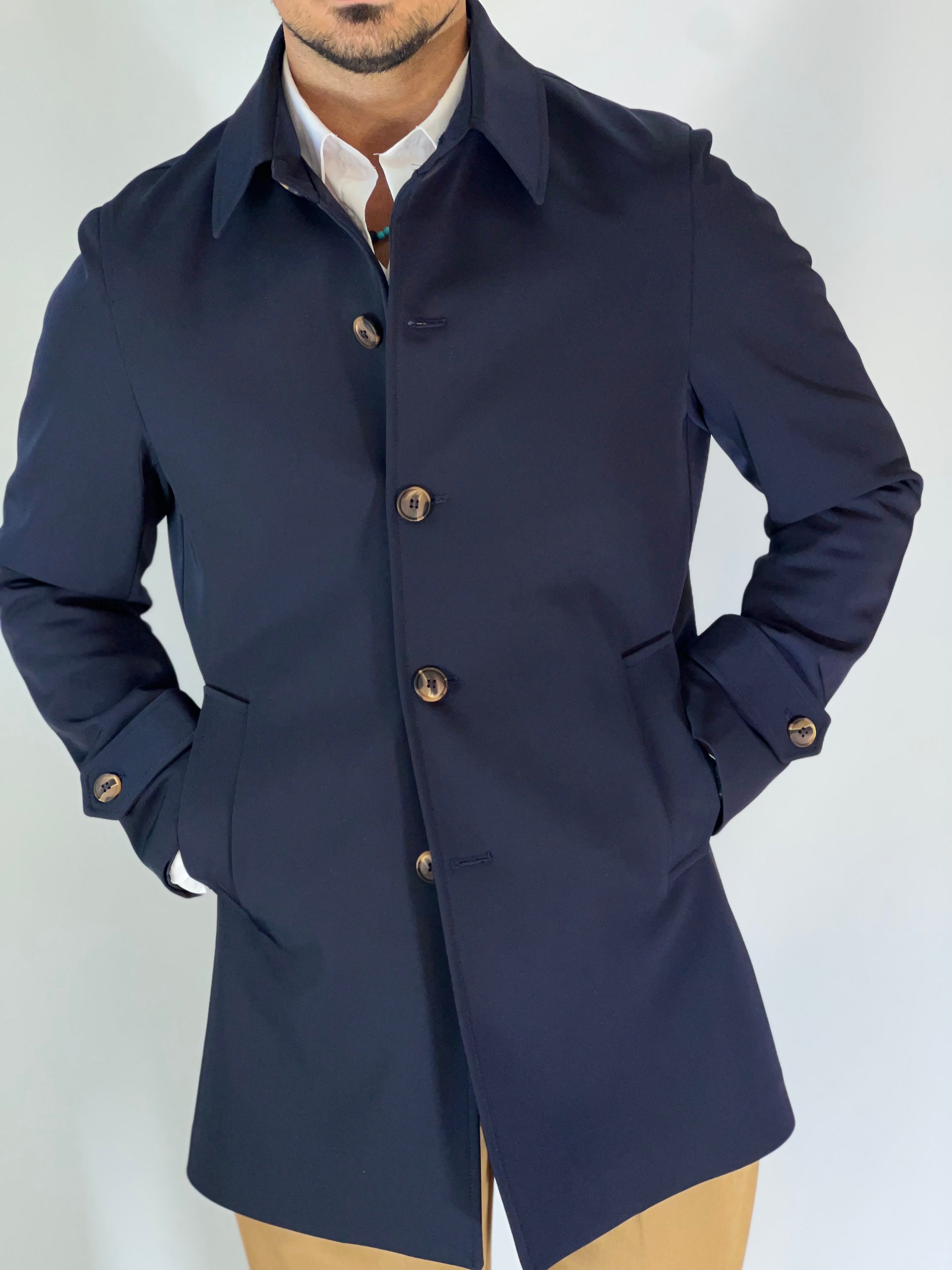 Trench elegant imbottito blu CAP SLOU