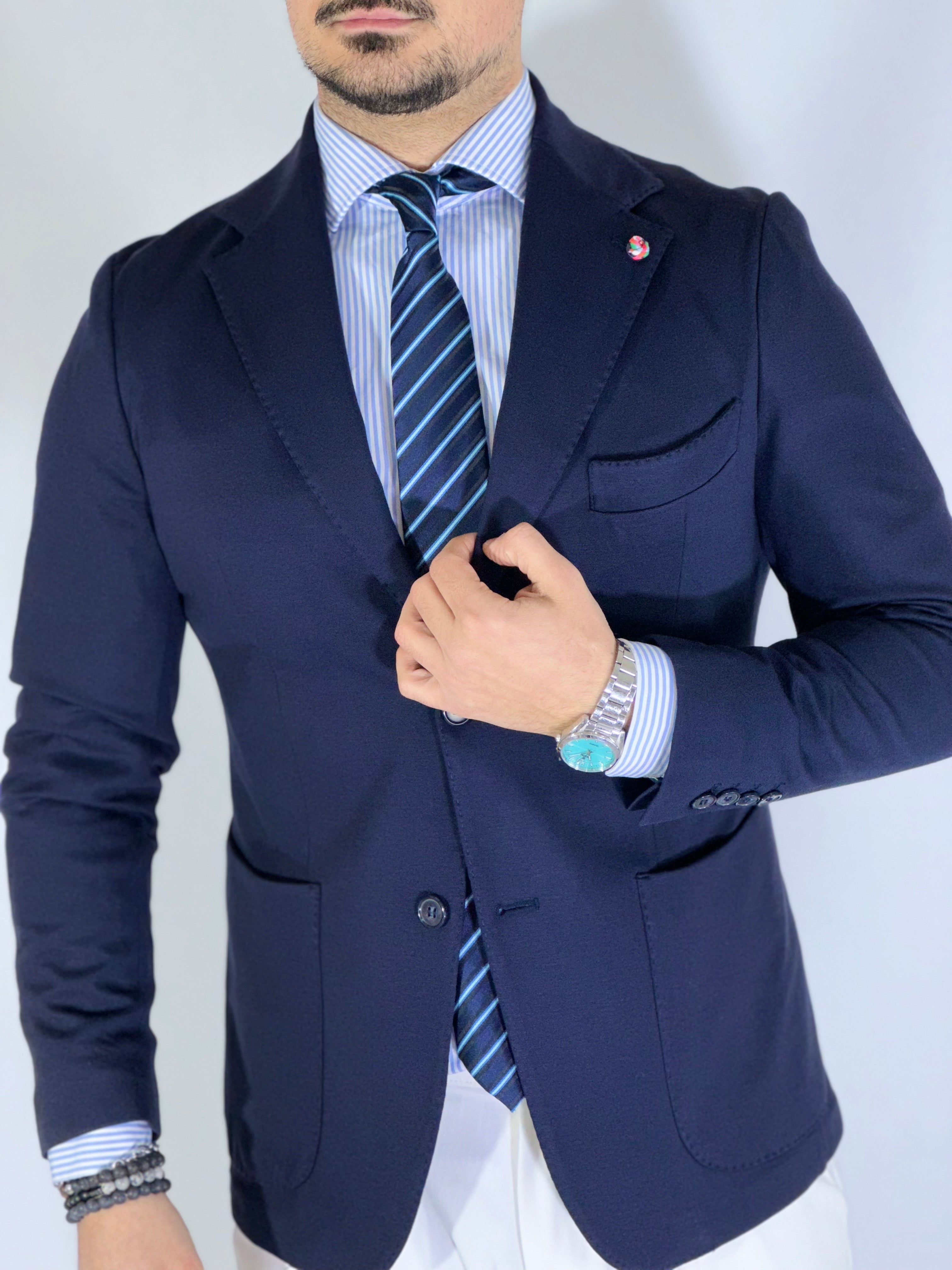 Giacca punto milano blu ART SC0/201