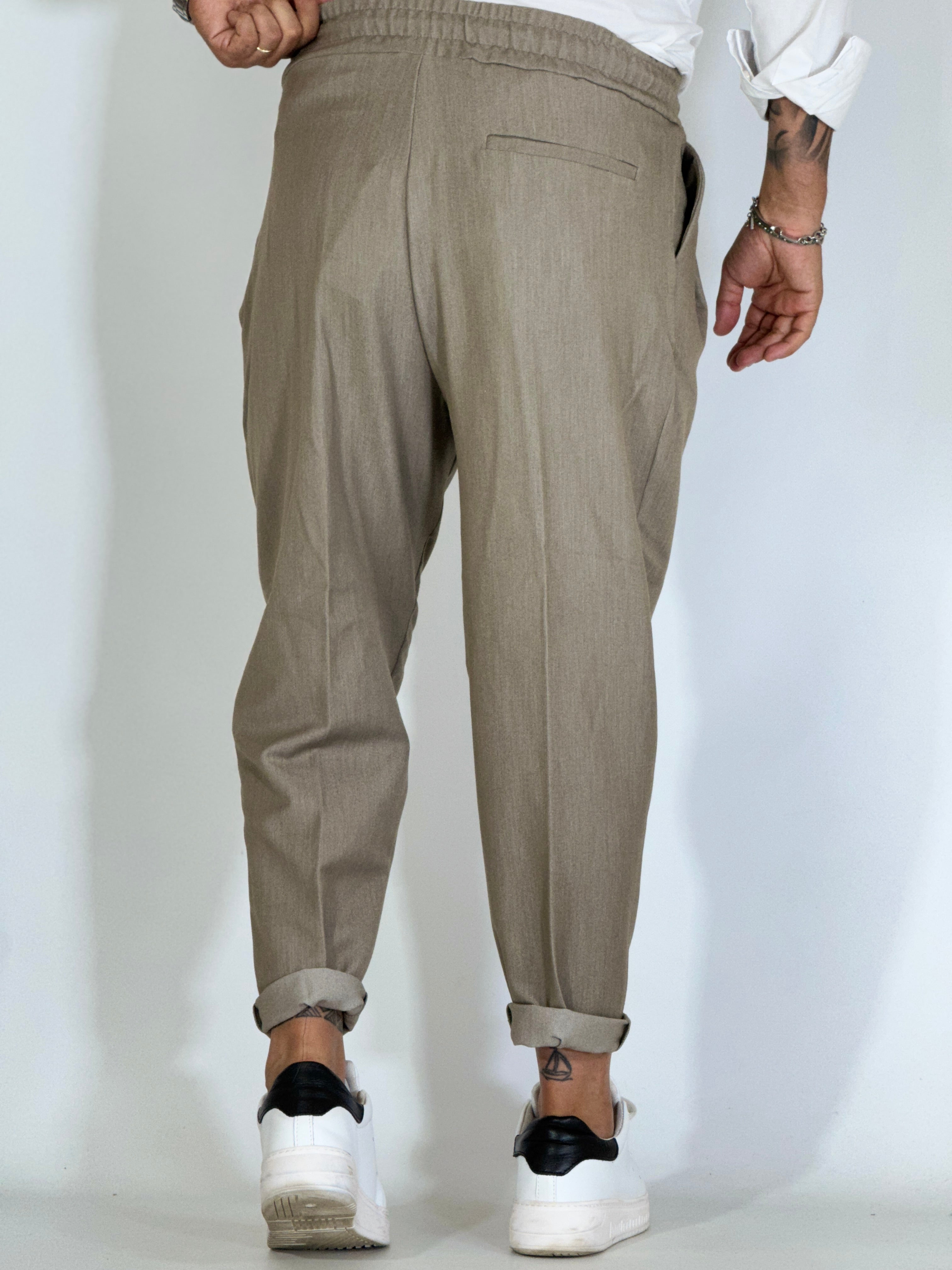 Pantalaccio japan con pinces beige MAMAIA