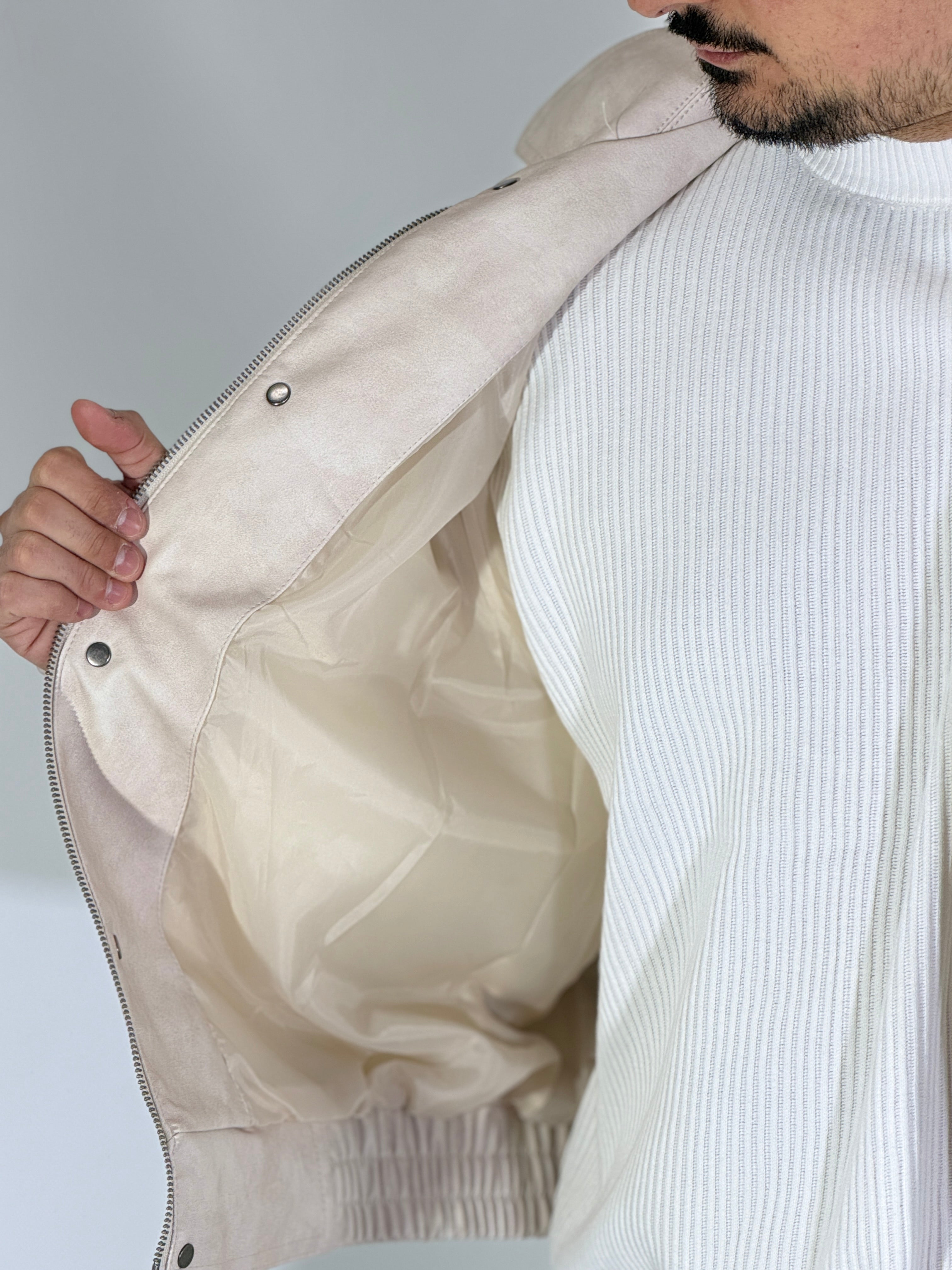 Giubbino eco-pelle panna XH8923