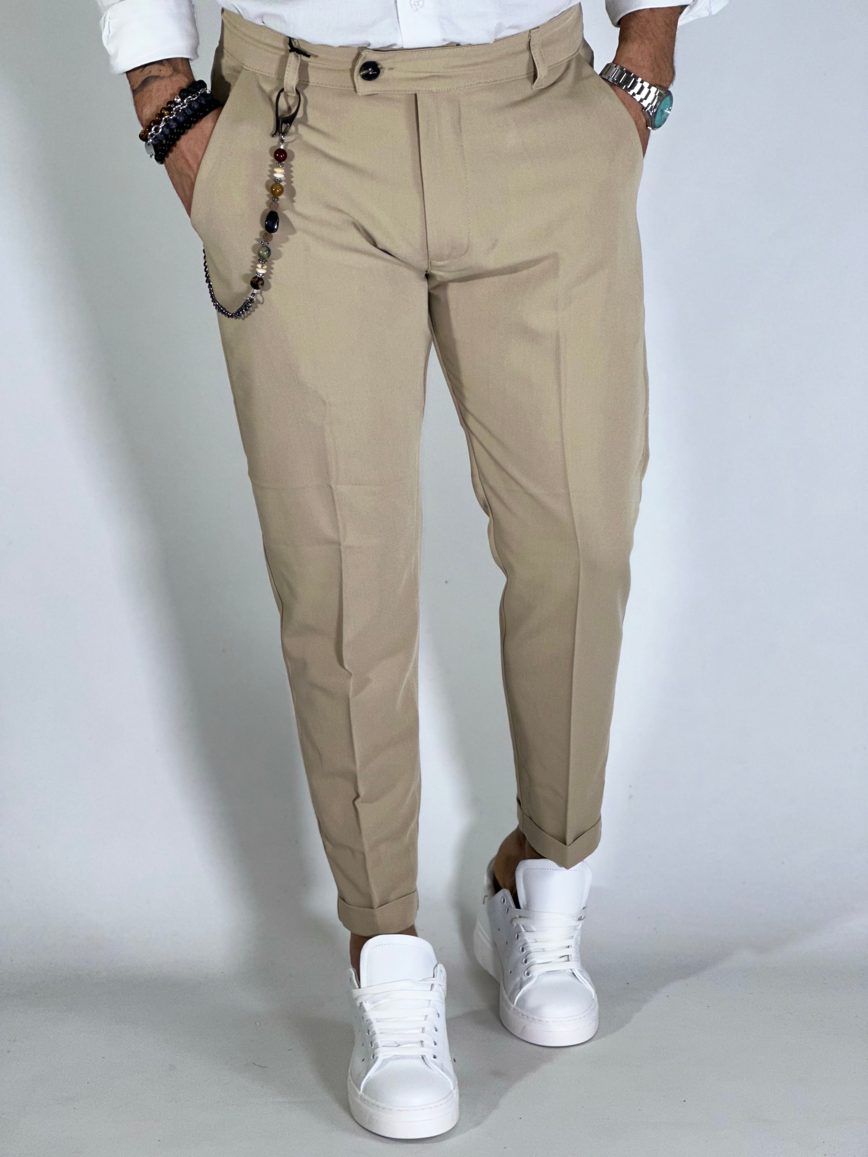 Pantalone elegant beige intermedio AG95