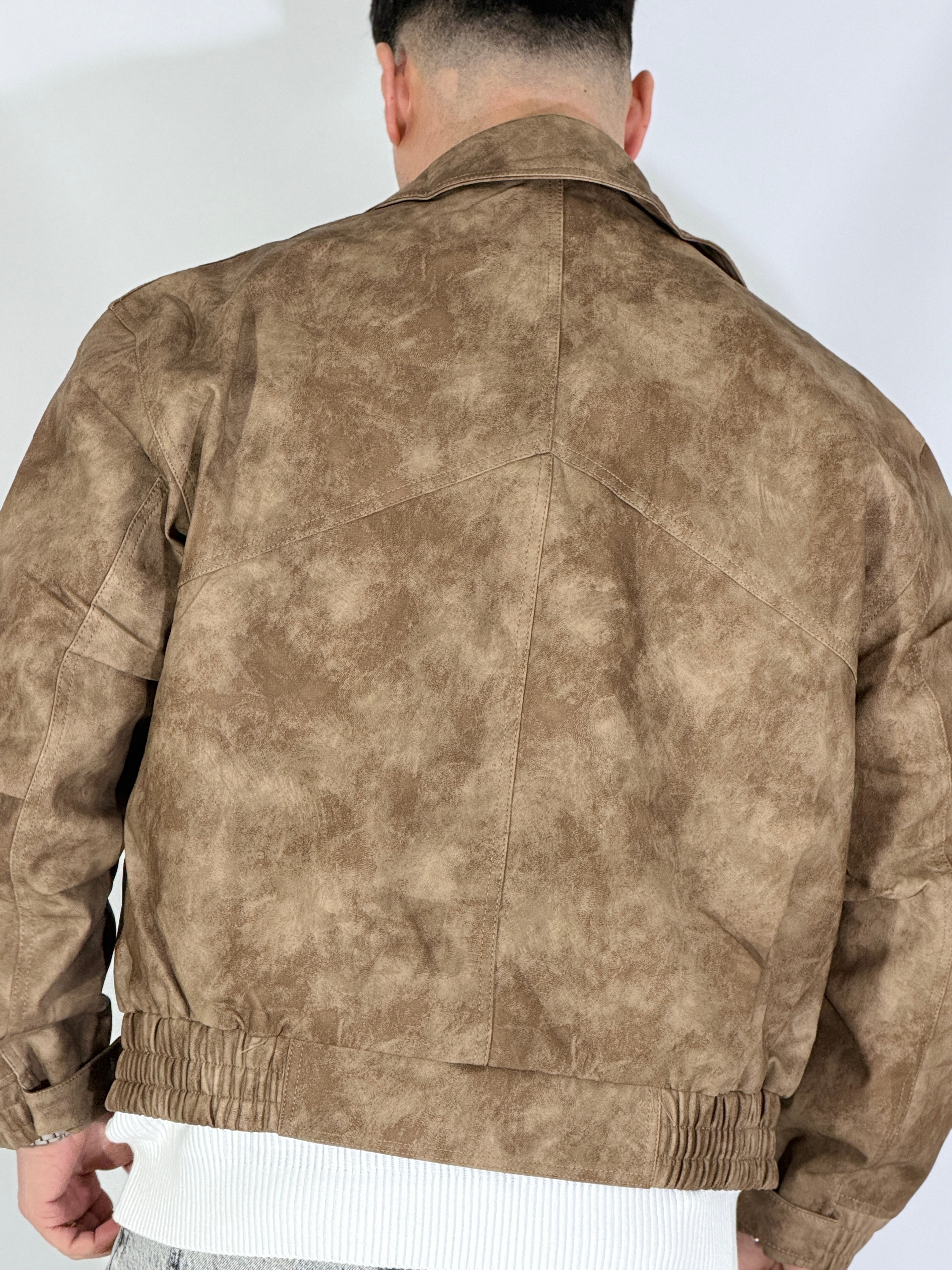 Giubbino eco-pelle marrone XH8923