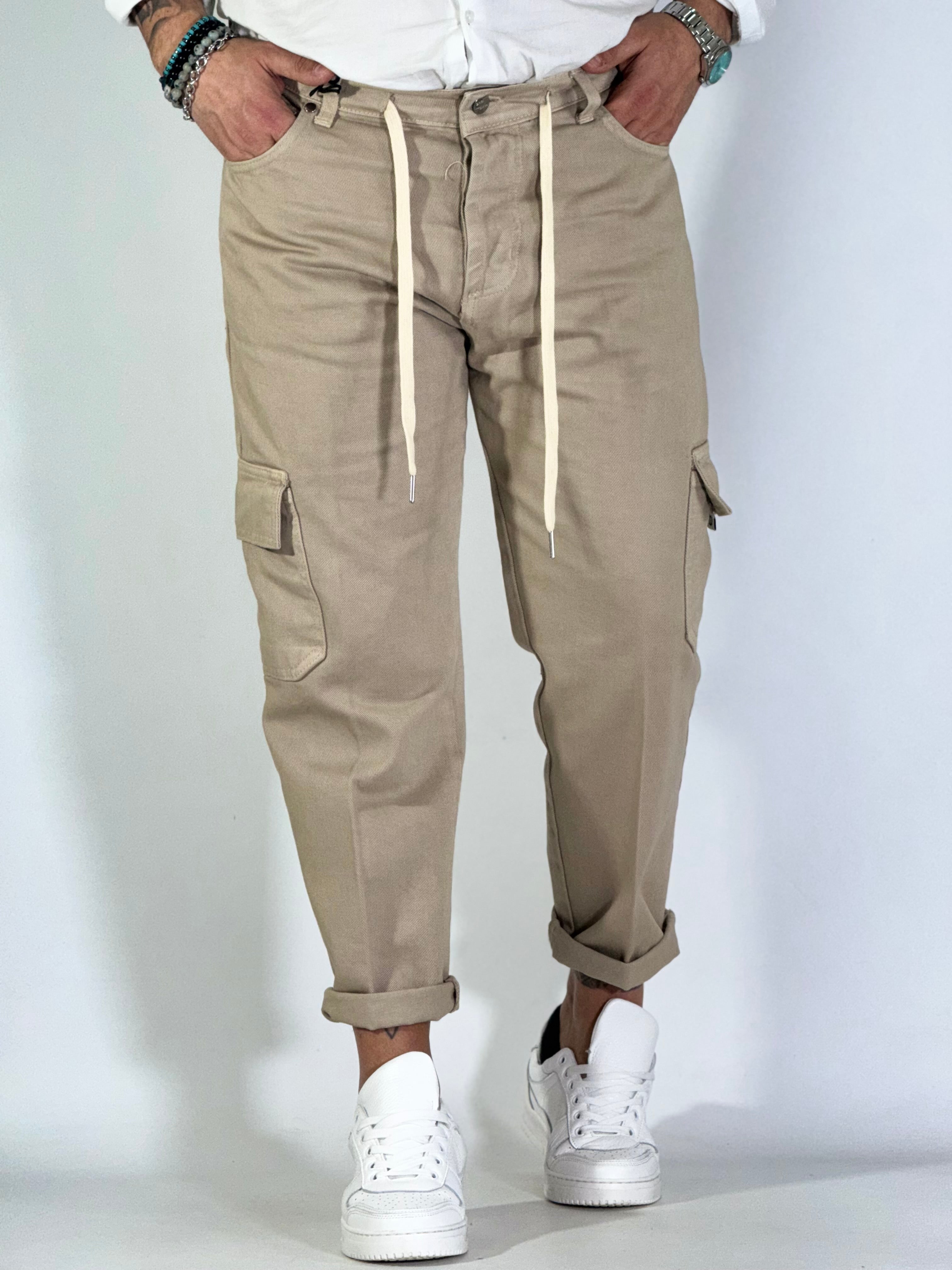 Pantalone denim bull beige ART POKE