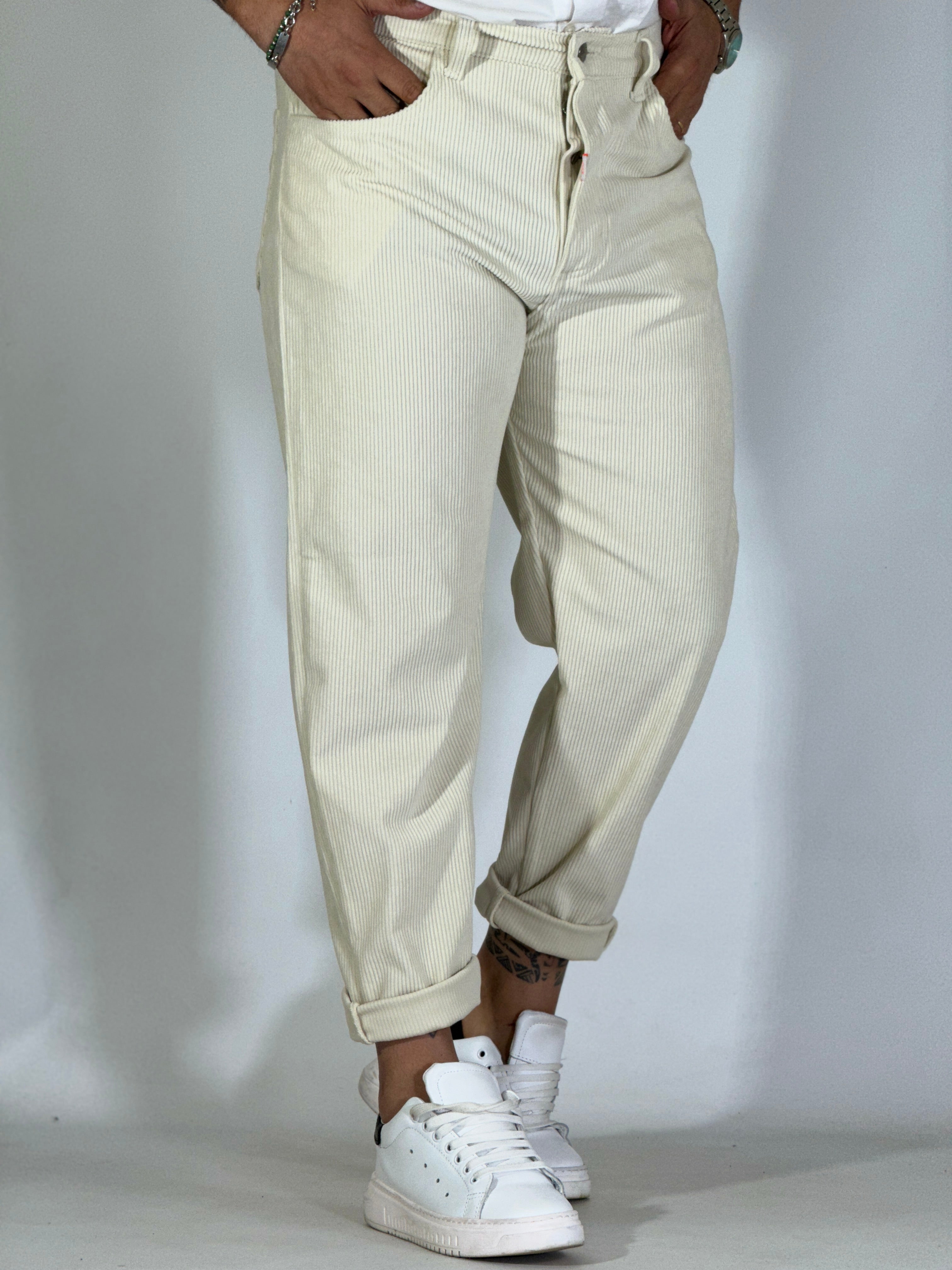 Pantalone velluto panna JAPAN