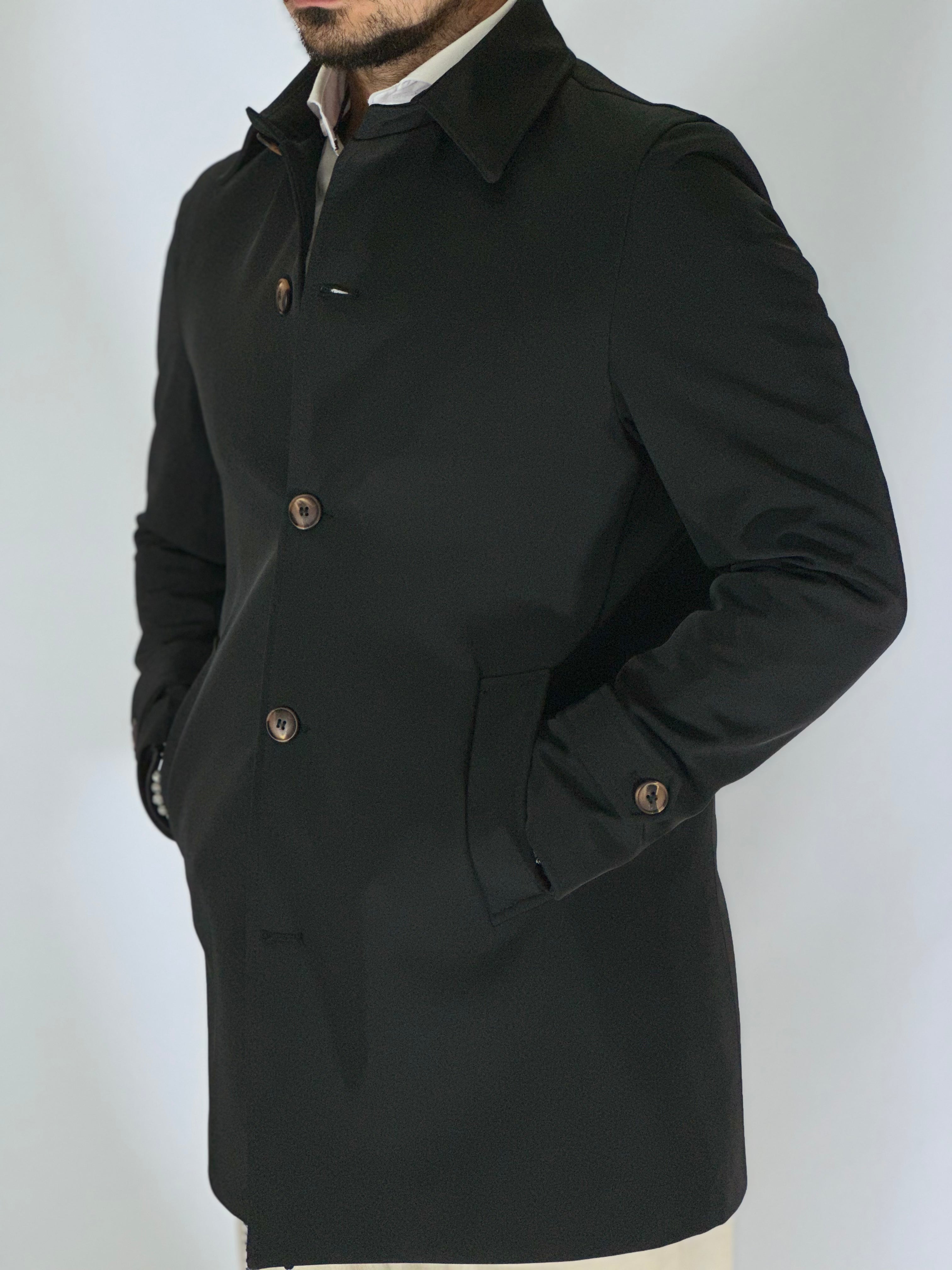 Trench elegant imbottito nero CAP SLOU