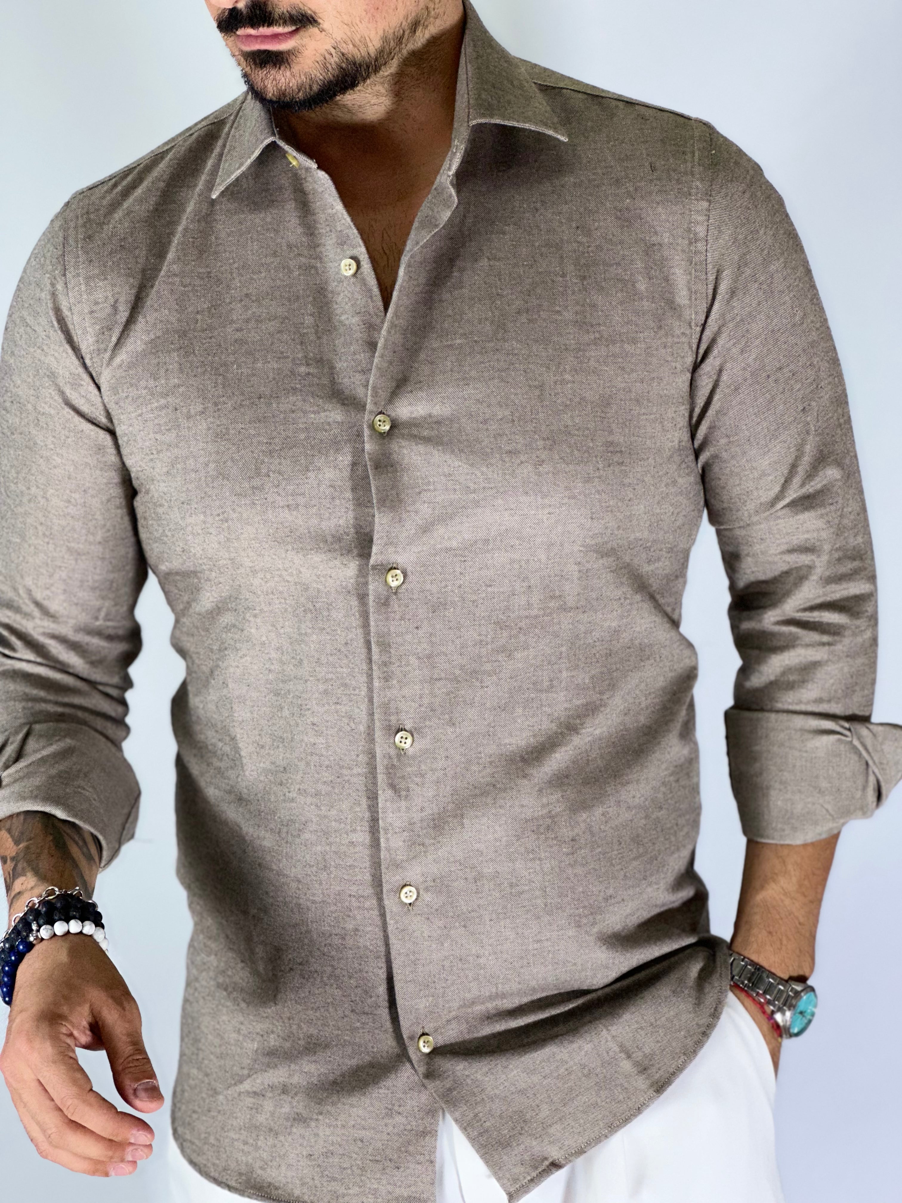 Camicia flanella tortora MIGLIACCIO