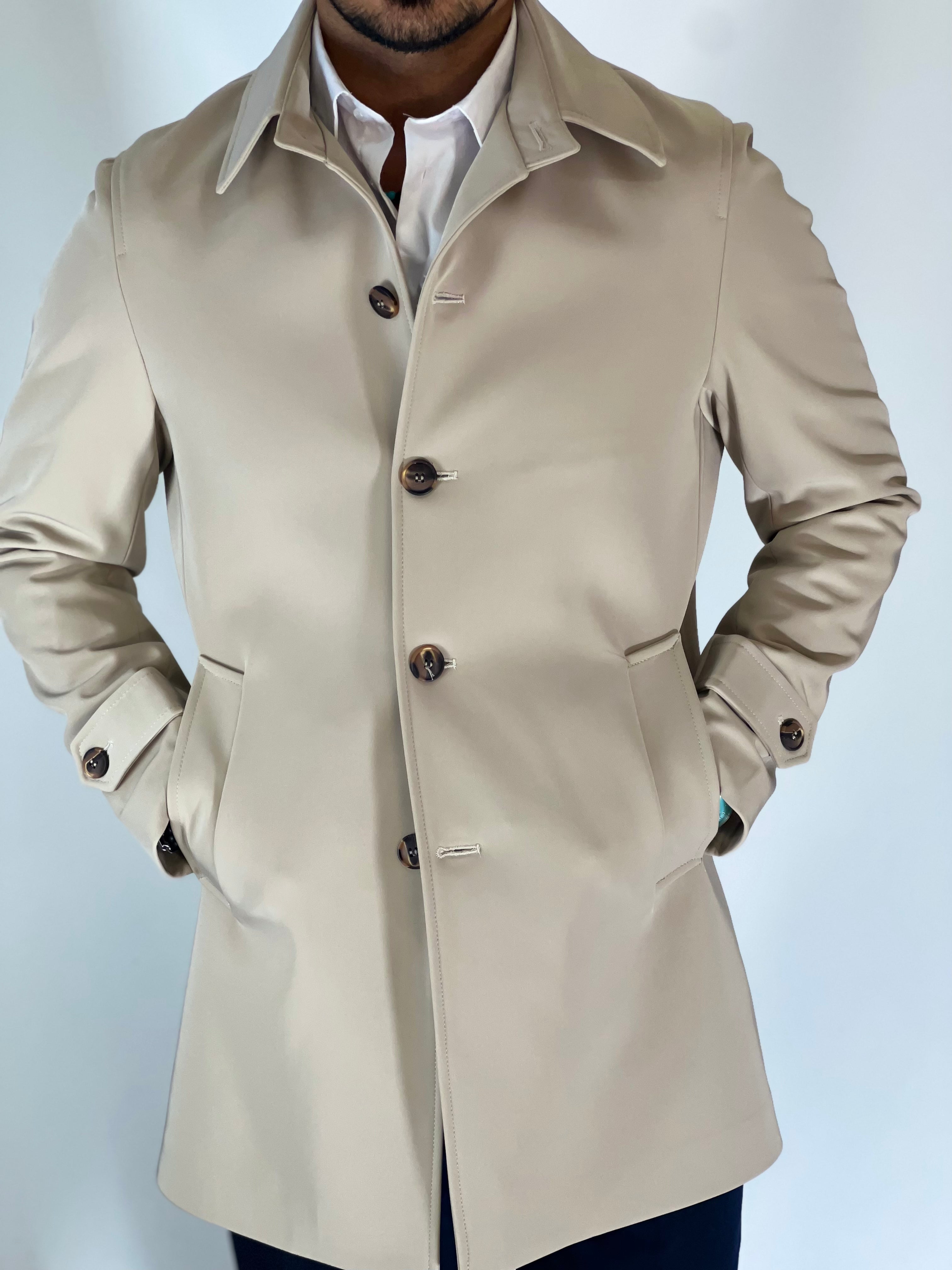 Trench elegant imbottito beige CAP SLOU