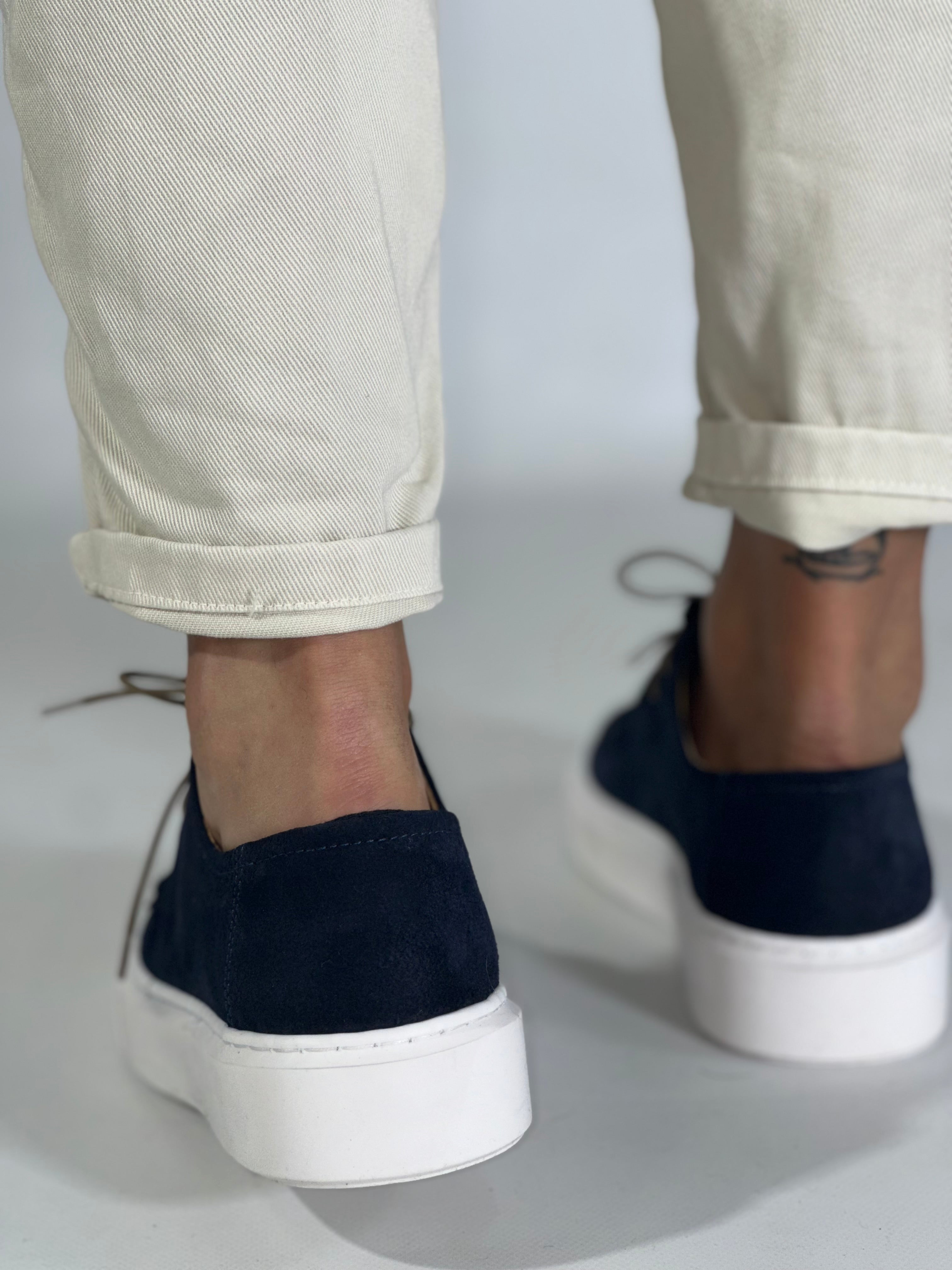 Mocassino casual camoscio blu N73