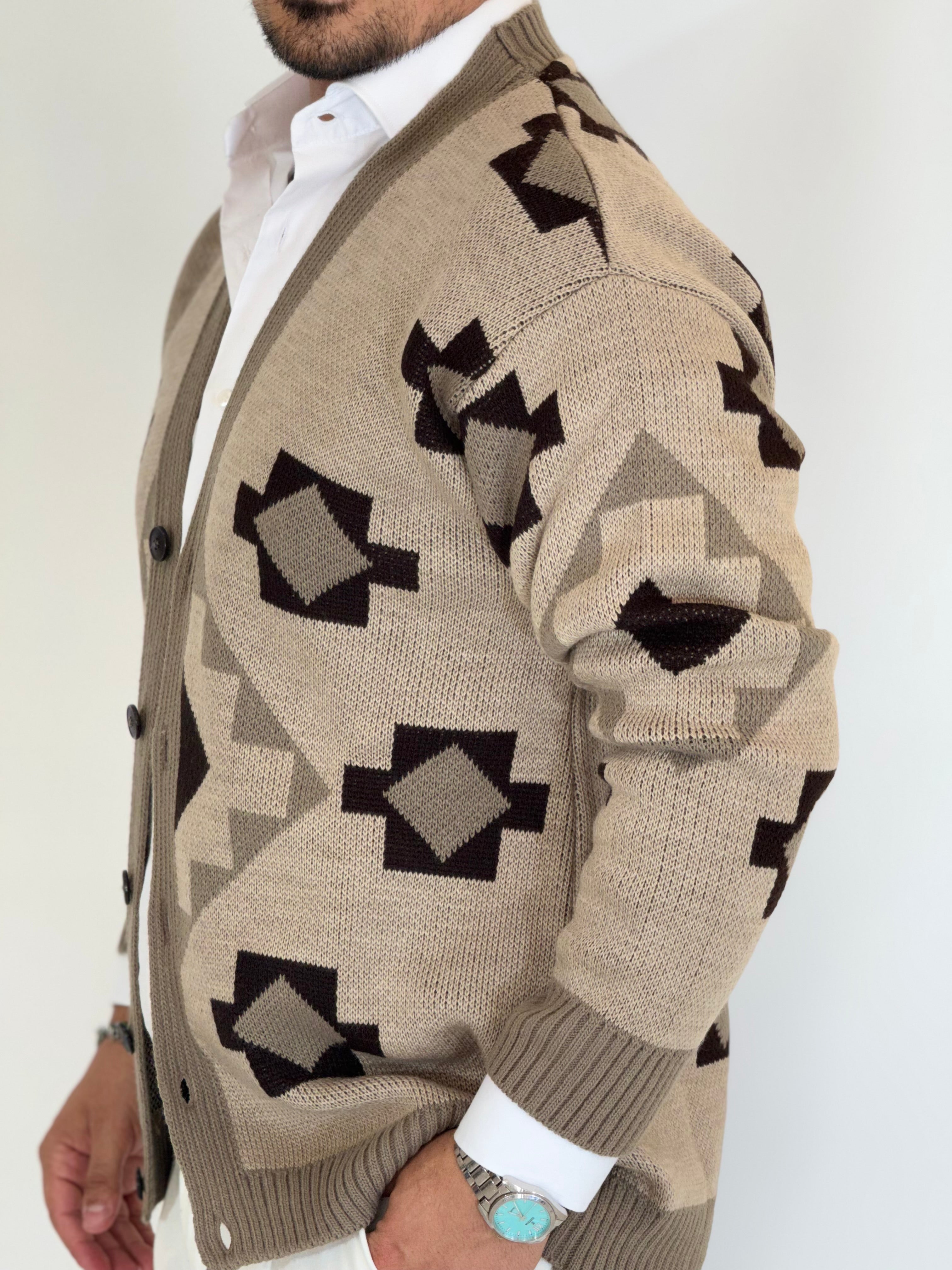 Cardigan azteco beige BPK2508