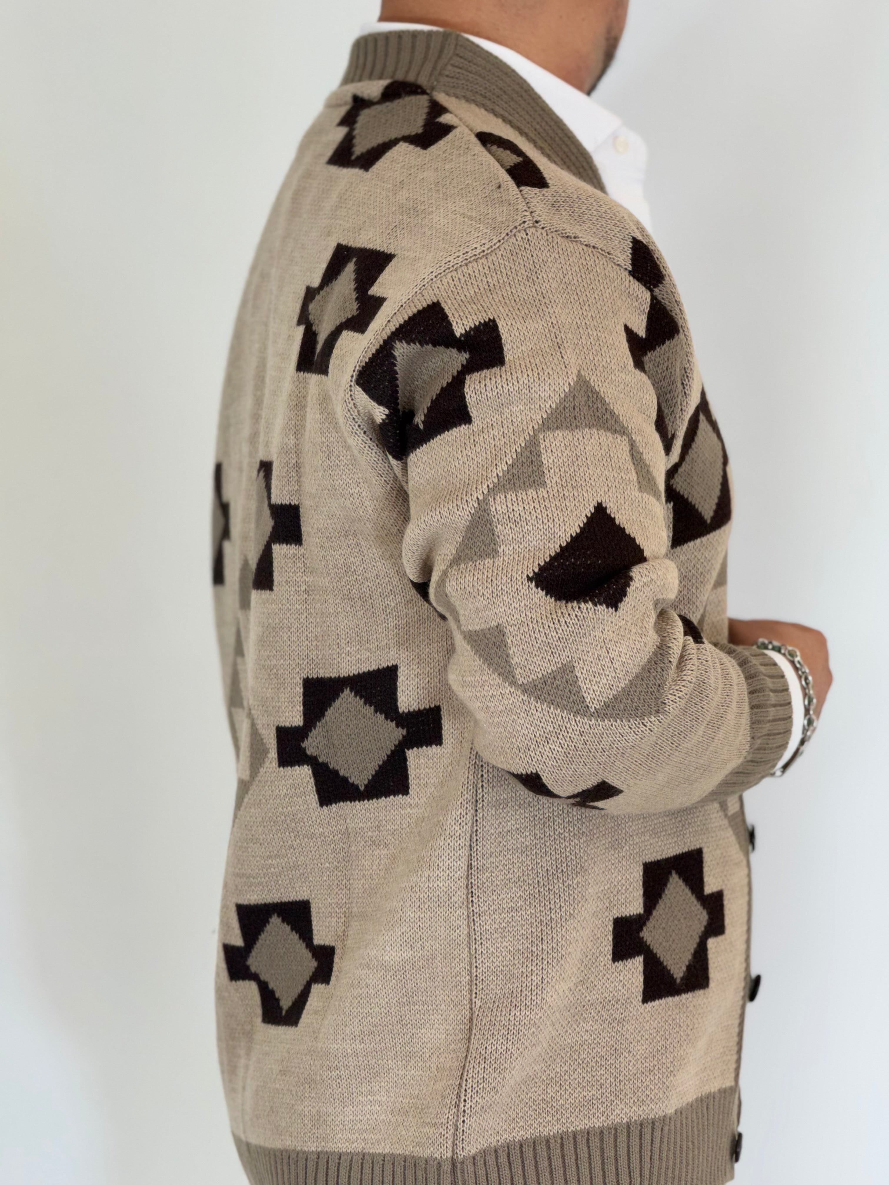 Cardigan azteco beige BPK2508