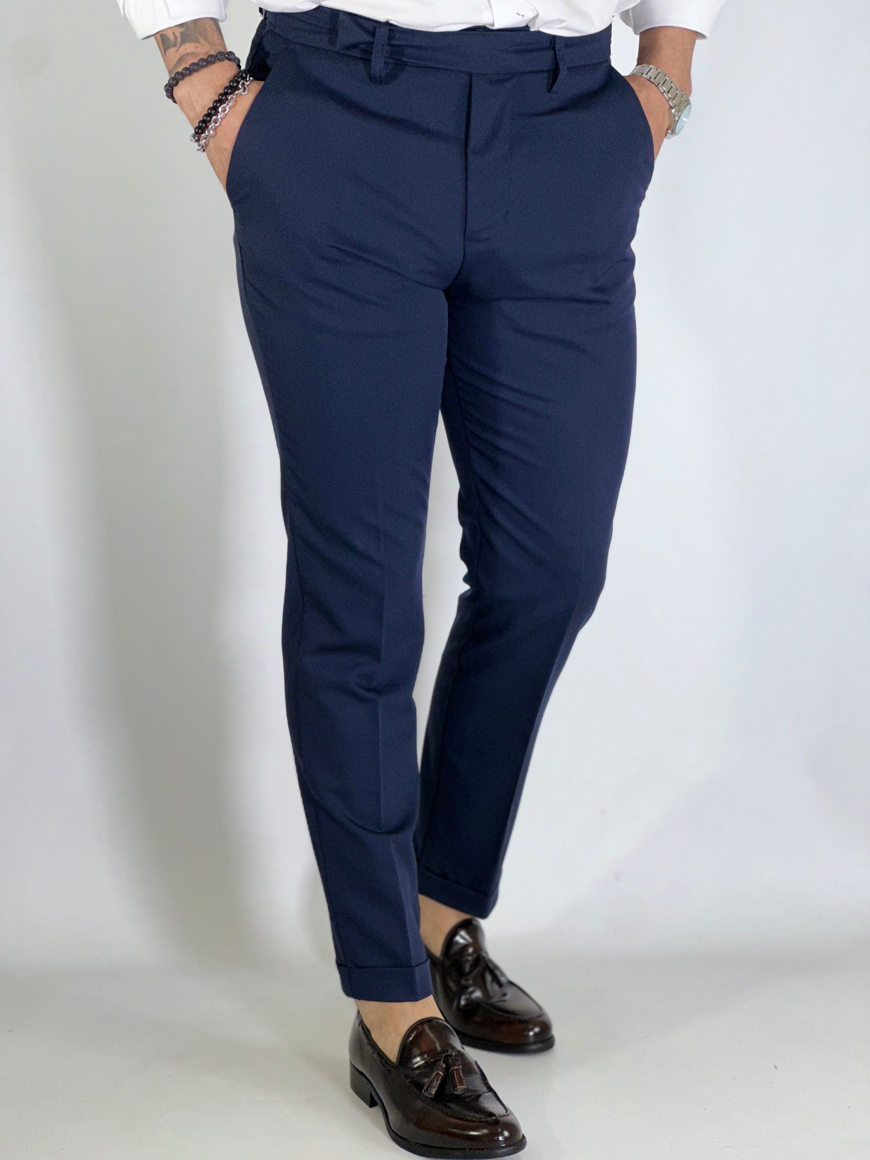 Pantalone vita alta blu SOX UM756