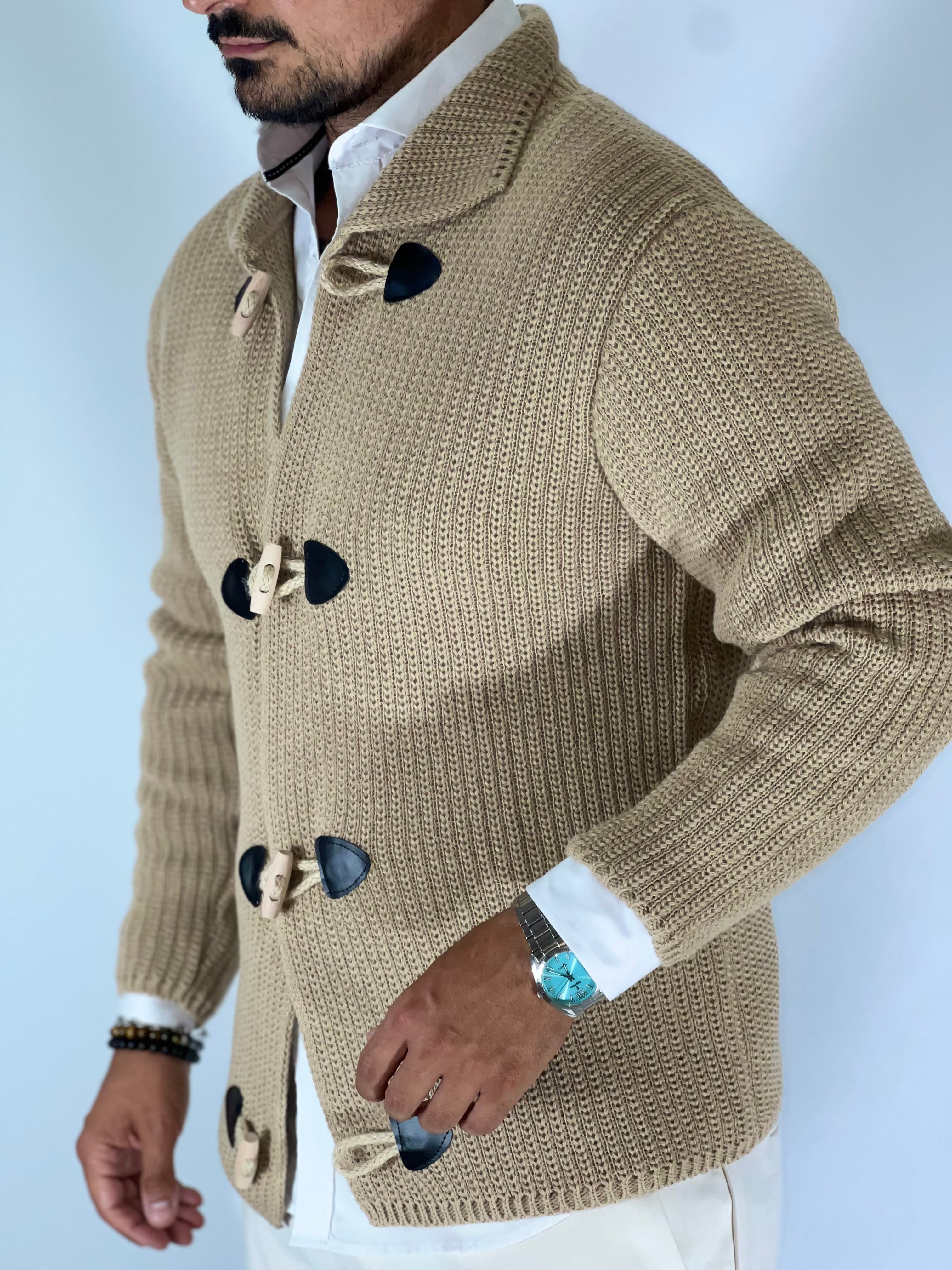 Giacca alamari beige BK857739