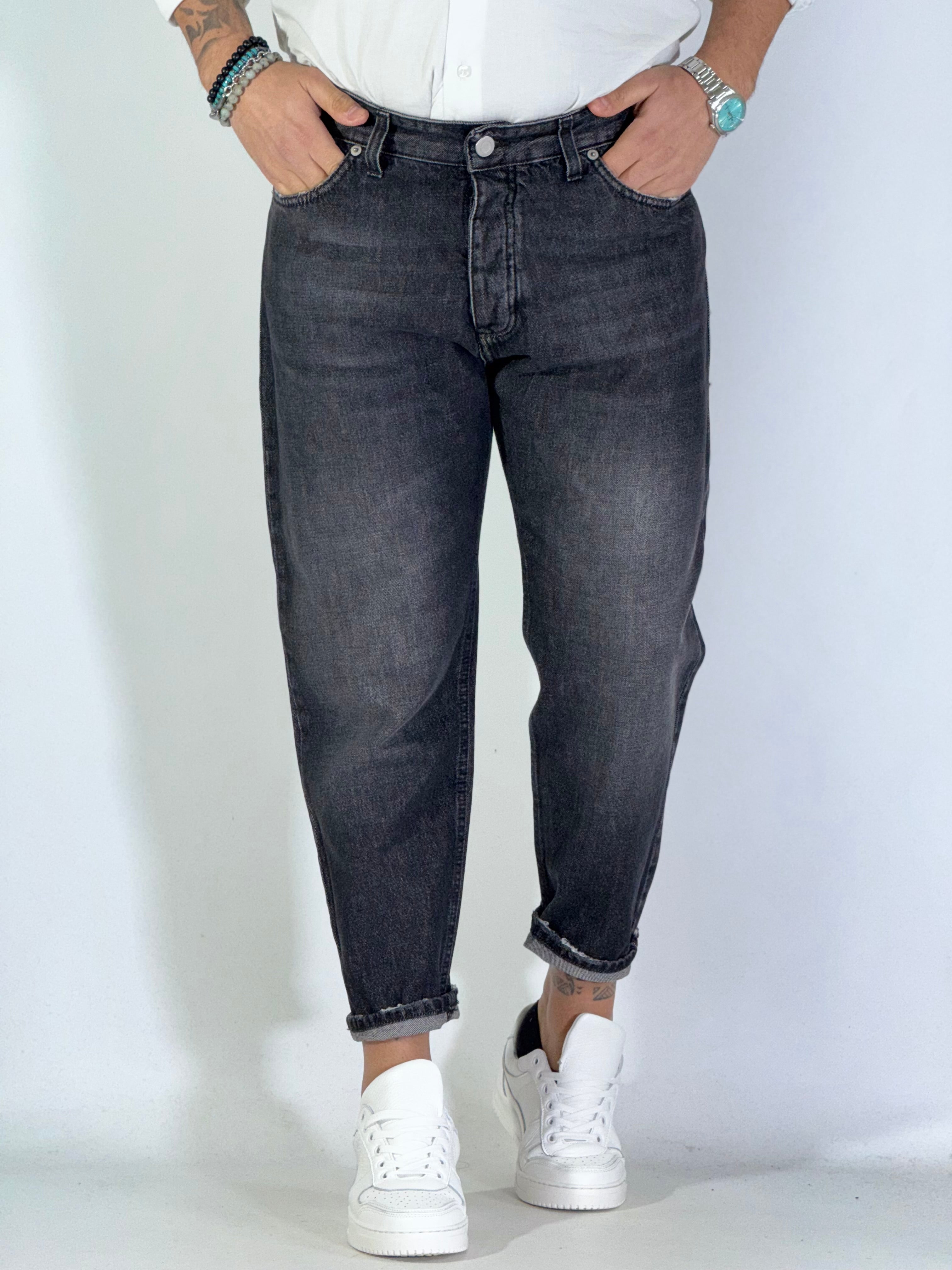 Jeans carrot cenere scuro 2N2T