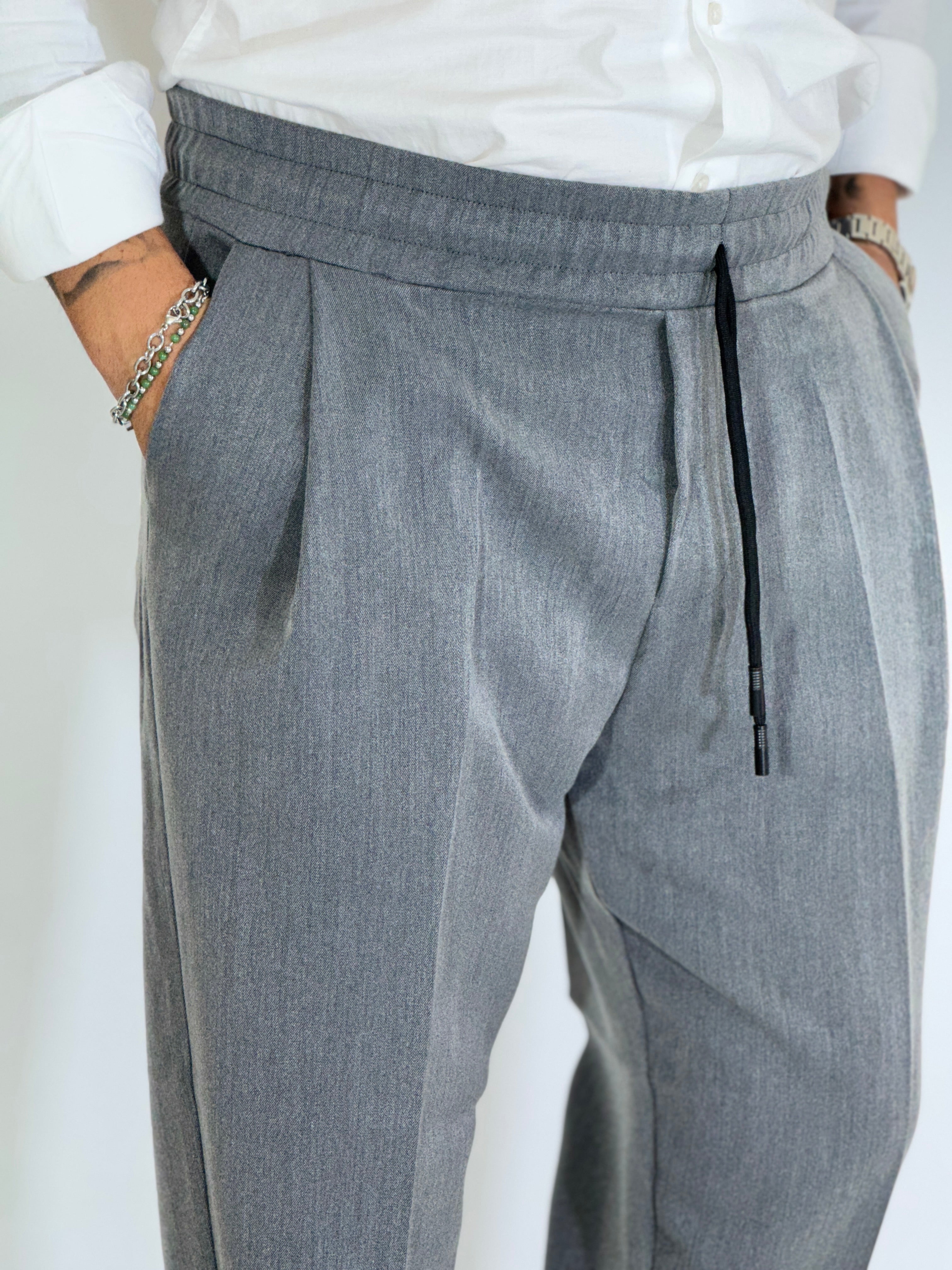 Pantalaccio japan con pinces grigio MAMAIA