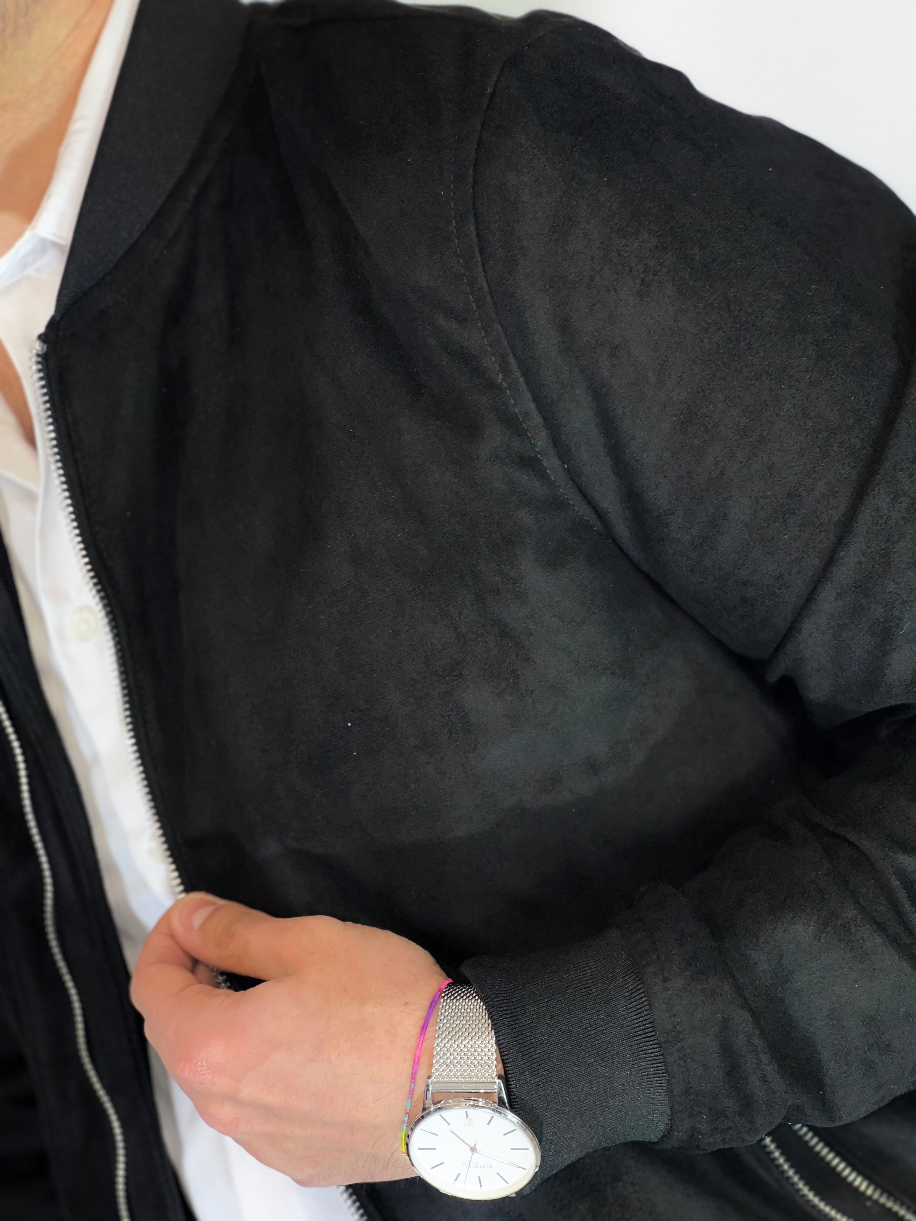 Giubbino eco-camoscio nero ZMG8153